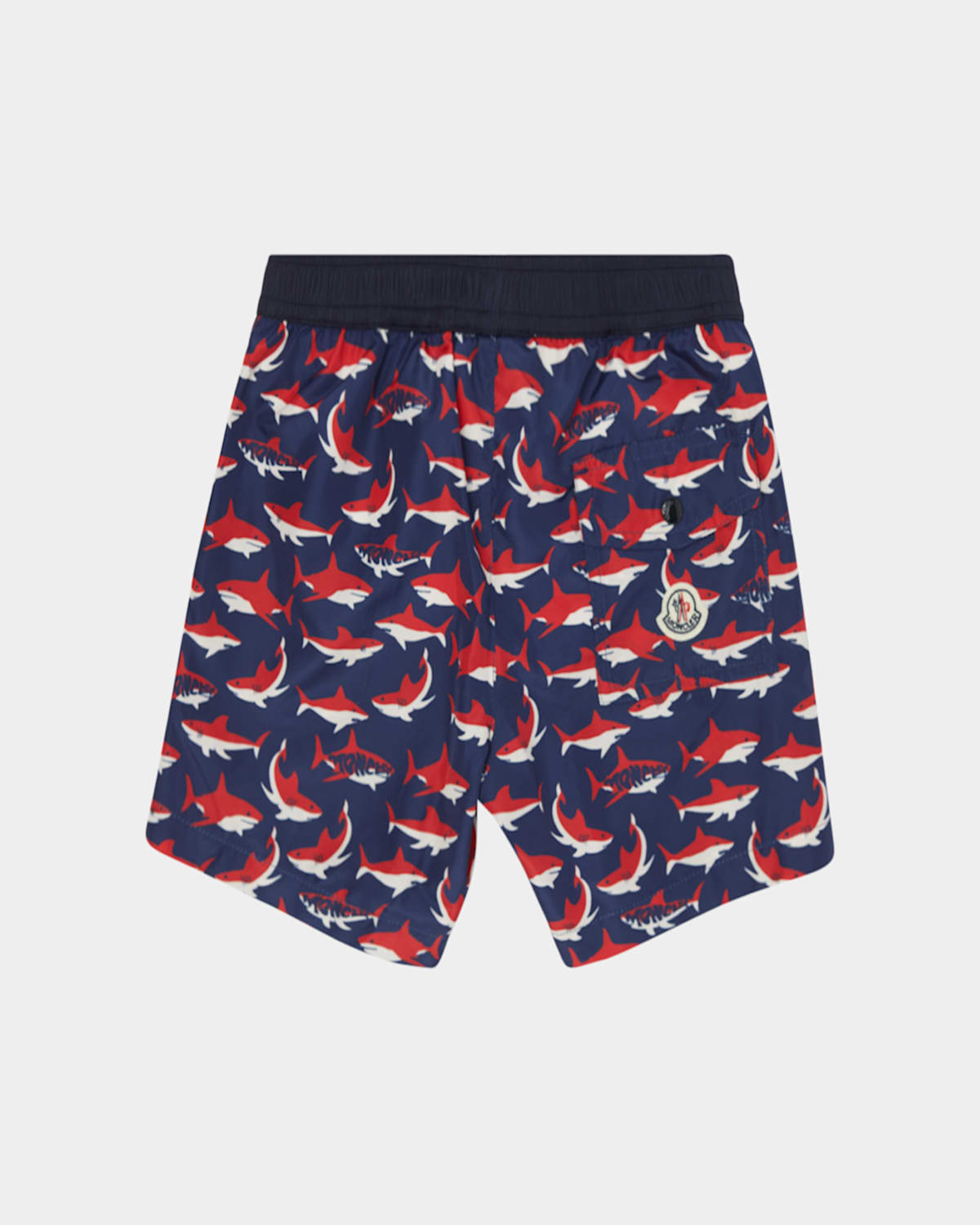 Moncler Shark Print Swim Shorts Multicolor In Blue