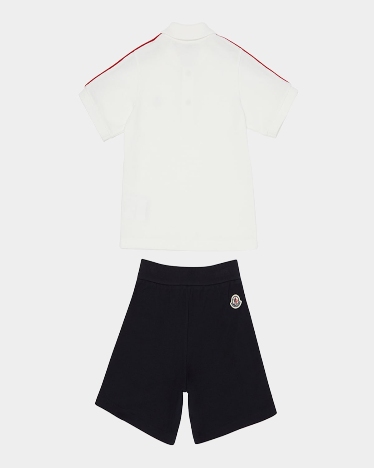 Moncler Boy's Polo Shirt W/ Shorts Set In White