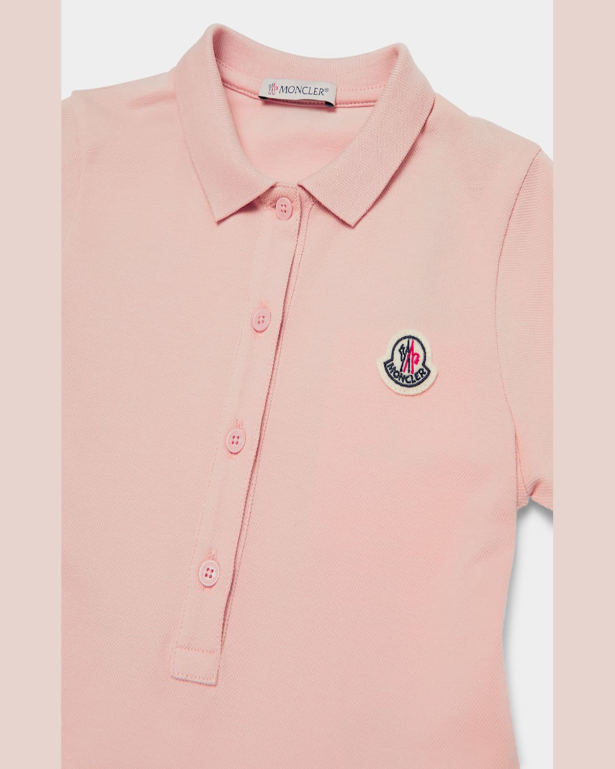 Moncler Girls Teen Pink Logo Polo Dress In Pastel Pink