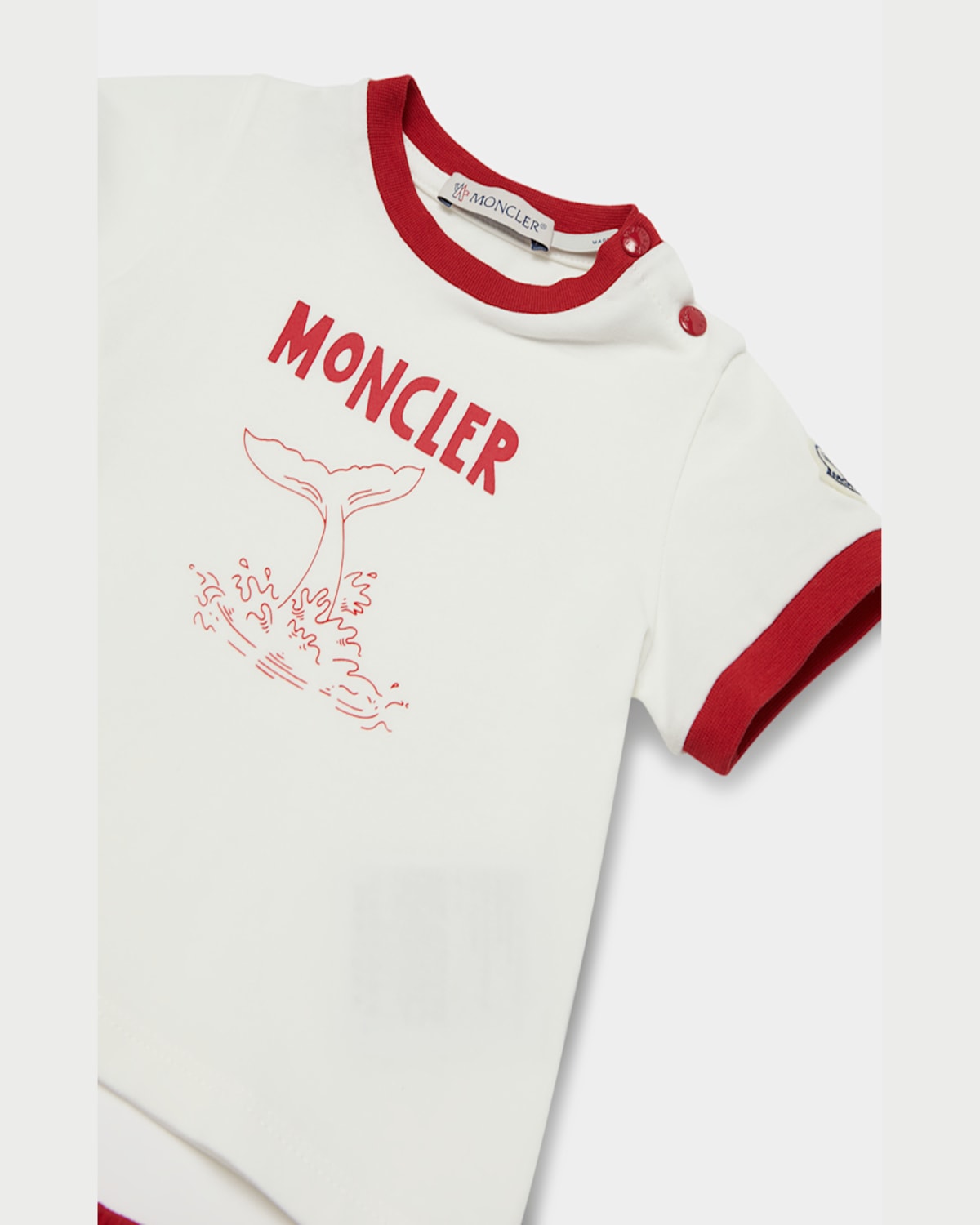 Moncler Boy's Whale Tale Graphic T-shirt And Shorts Set In White