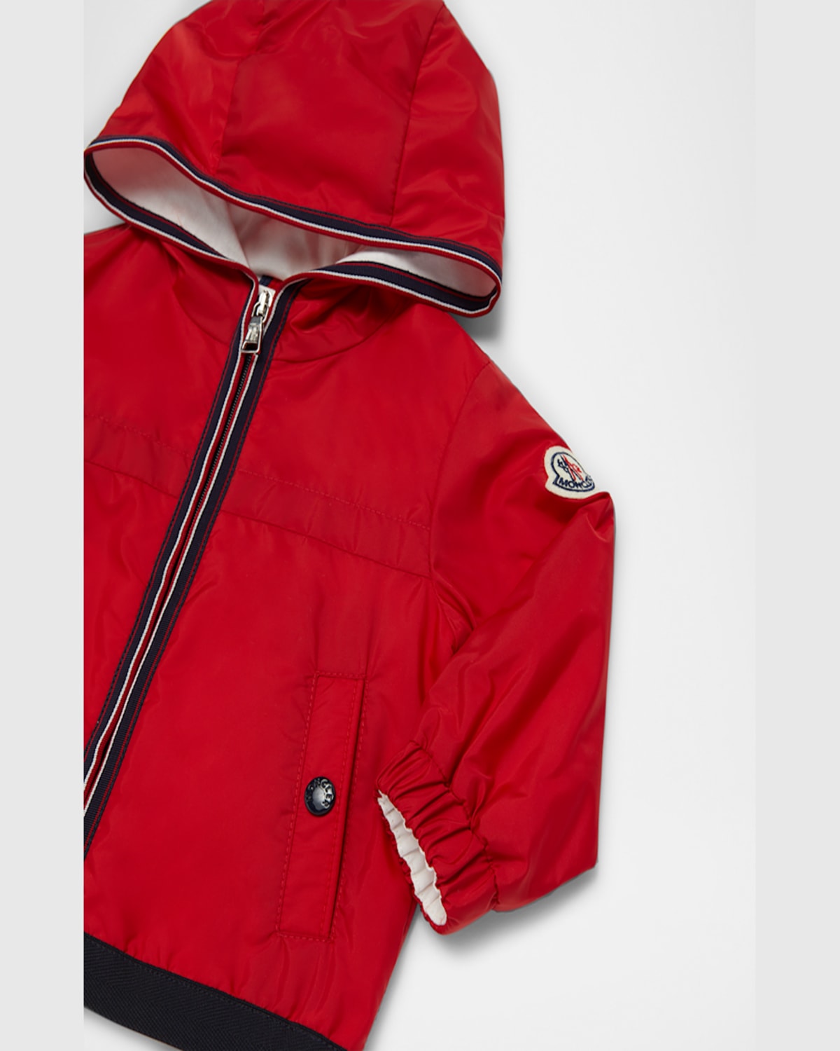 Moncler Kid - Anton Hooded Rain Jacket In Red