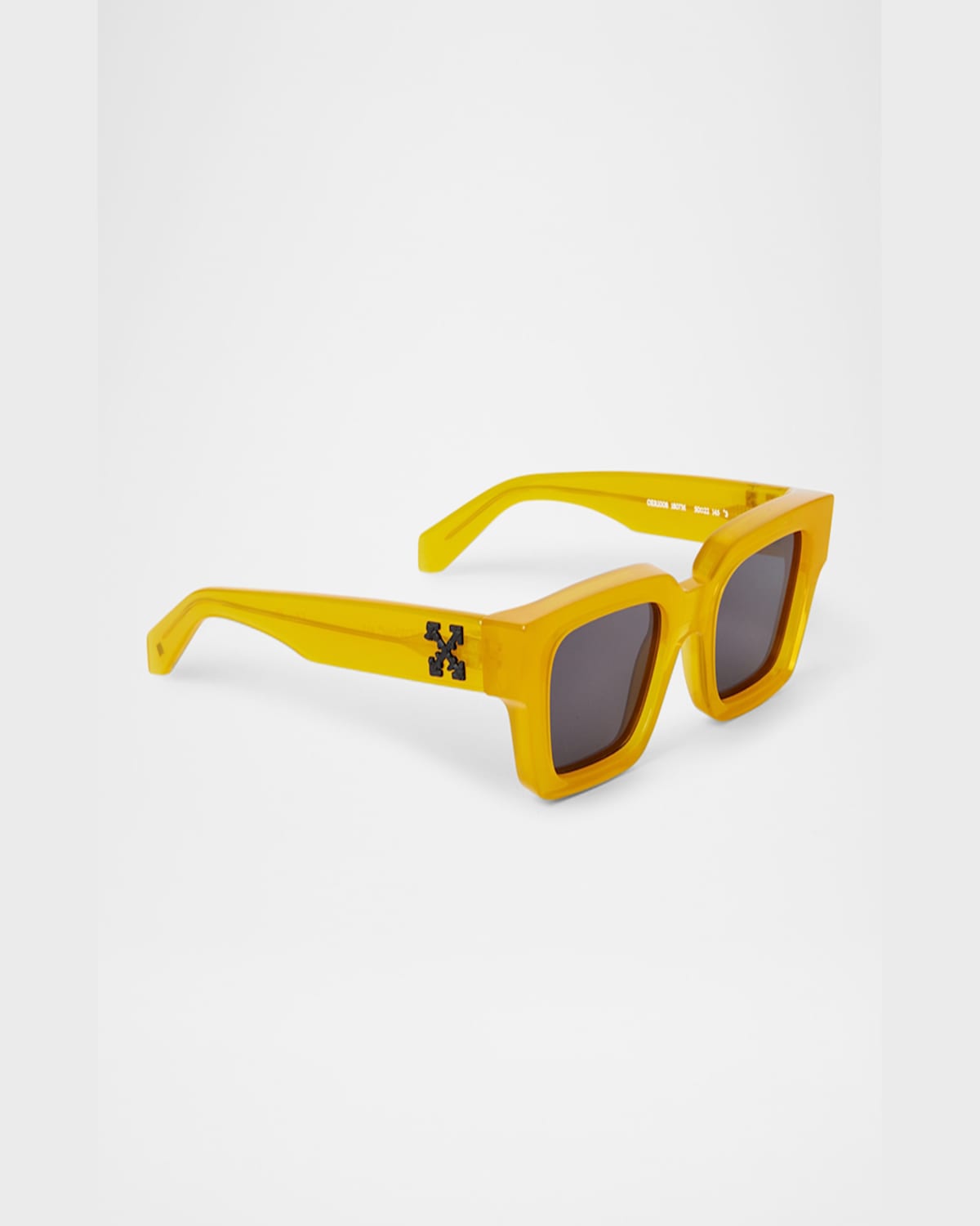 Off-white Men's Virgil Acetate Square Sunglasses In 41807yellow Dark Grey