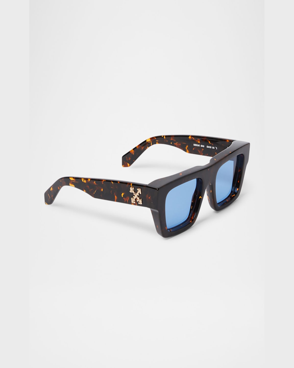 Off-white Off- Virgil Havana/blue Sunglasses In 16045havana Blue