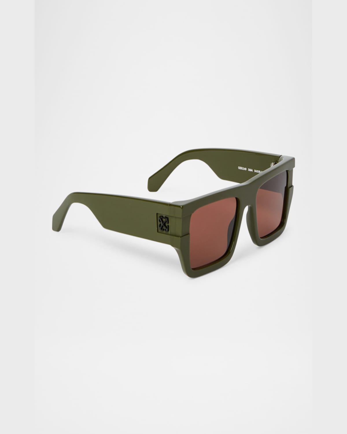 Off-white Square Frame Sunglasses In 15664military Green Brown