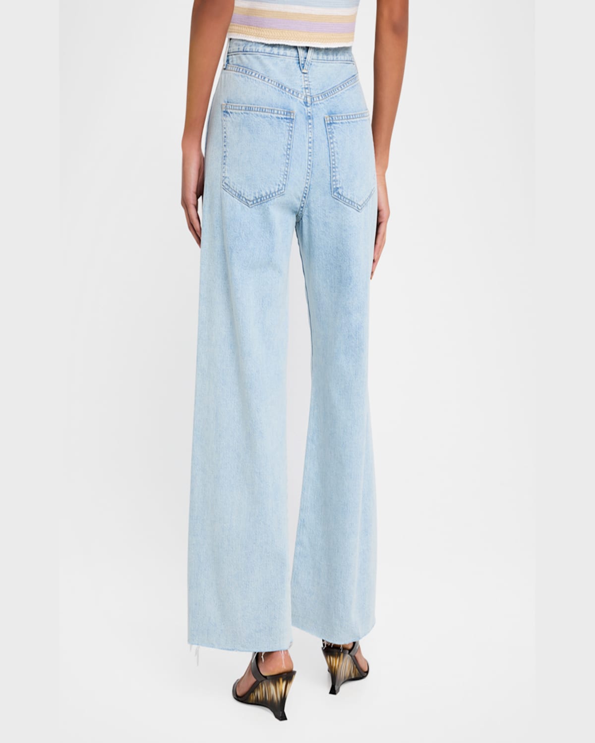Veronica Beard Taylor Cropped High-rise Wide Jeans