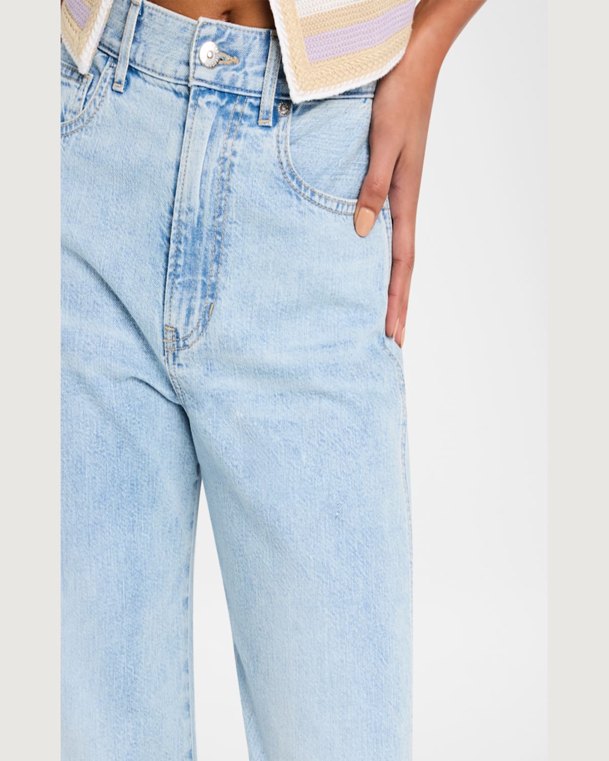 Veronica Beard Taylor Cropped High-rise Wide Jeans