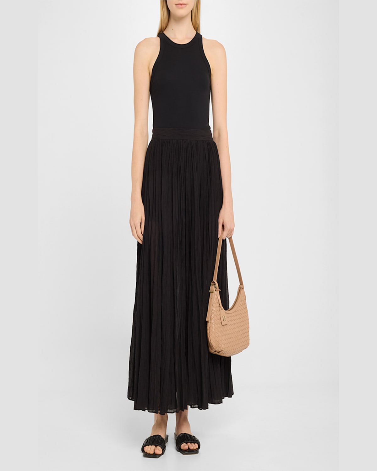 Rafe Alva Zip Woven Leather Hobo Bag In Natural