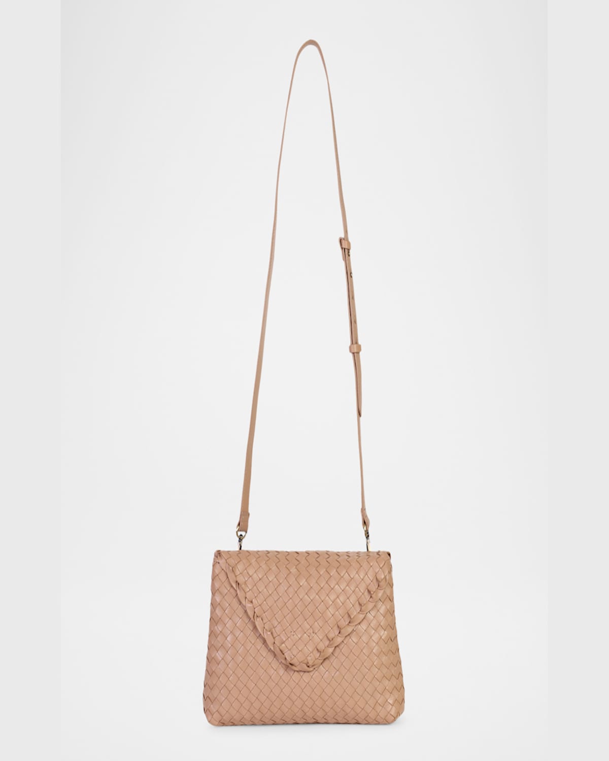Rafe Jamie Envelope Woven Leather Clutch Bag In Light Brown
