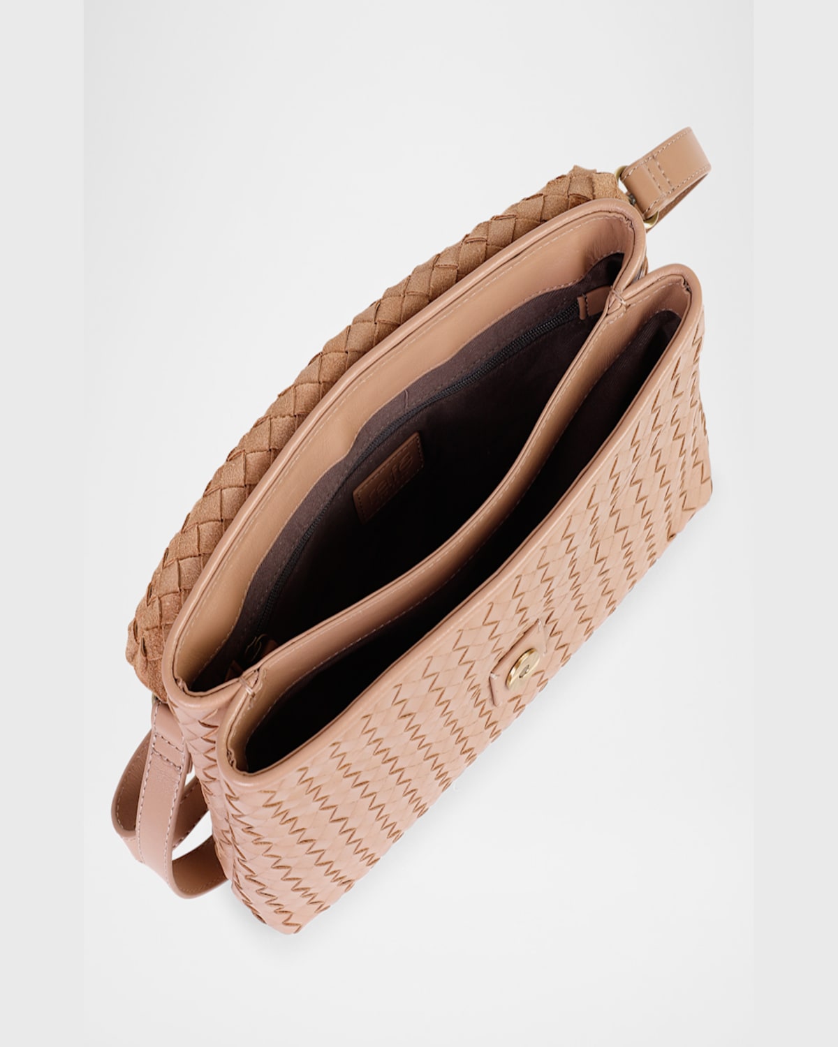 Rafe Jamie Envelope Woven Leather Clutch Bag In Light Brown