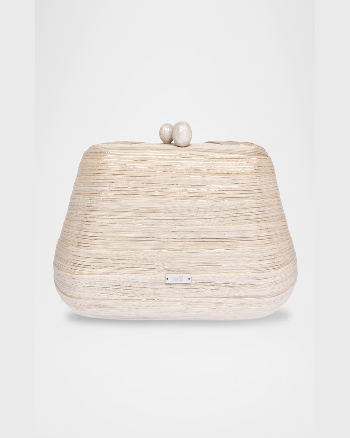 Rafe Rosie Tassel Twisted Clutch Bag In Natural