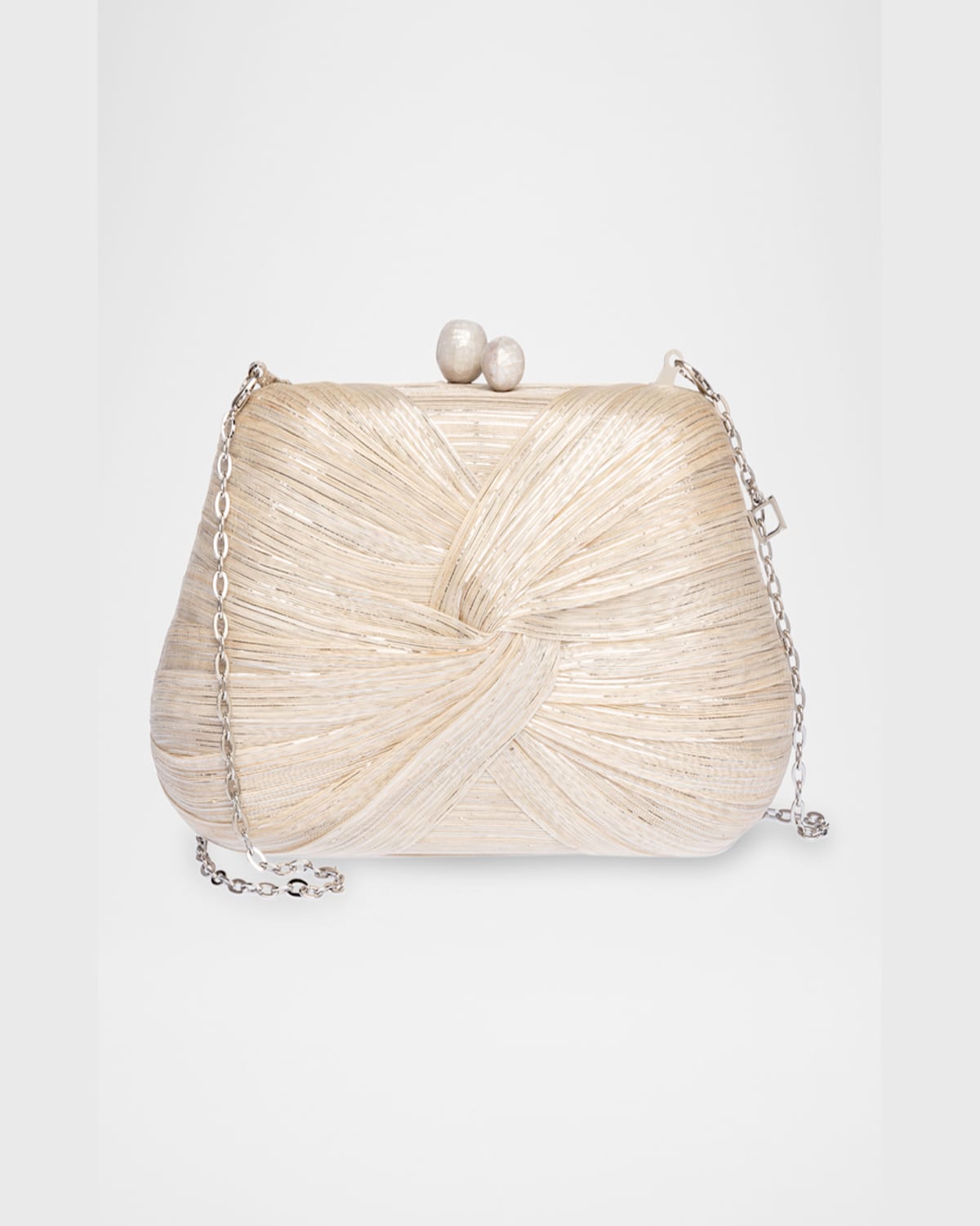 Rafe Rosie Tassel Twisted Clutch Bag In Natural