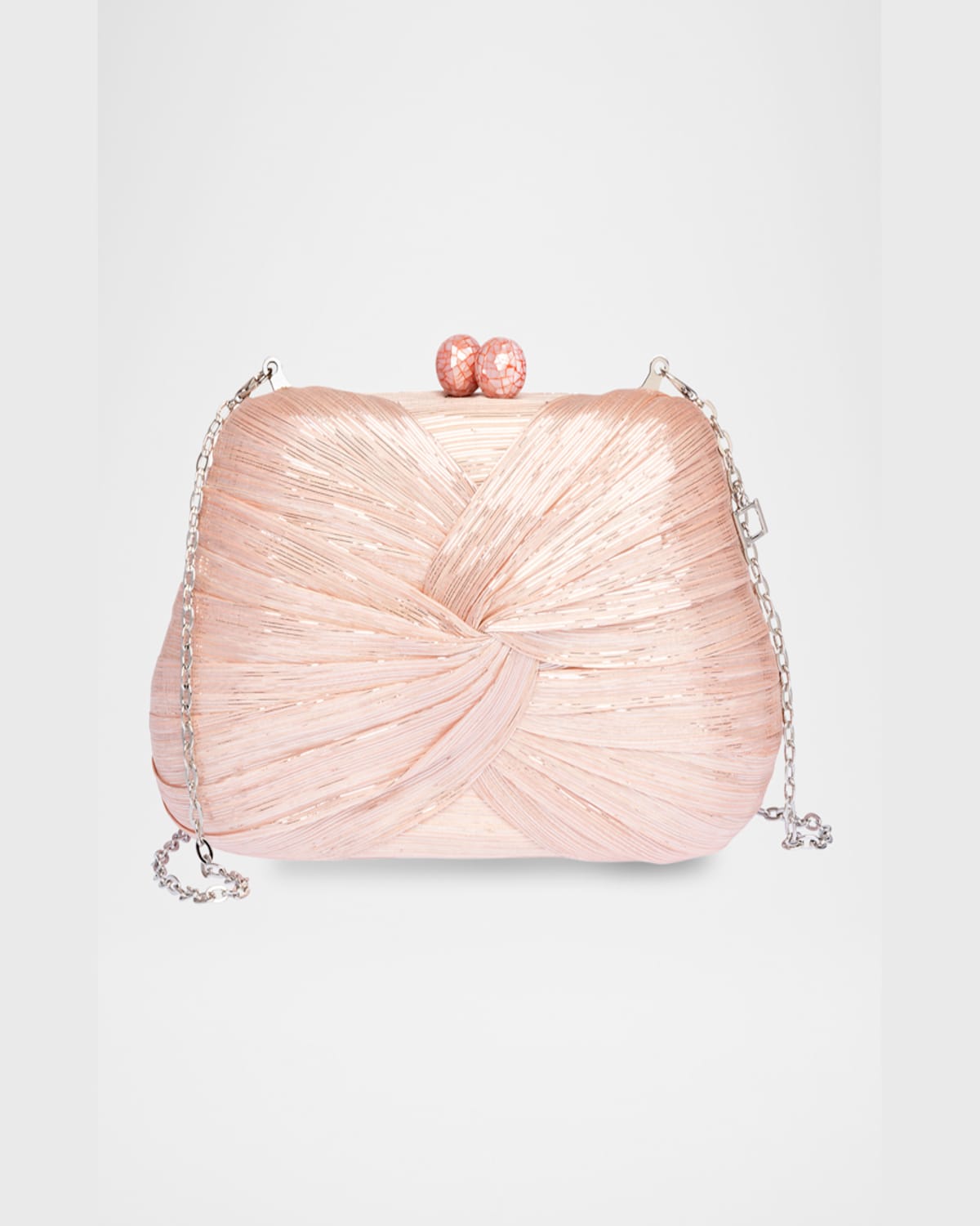 Rafe Rosie Tassel Twisted Clutch Bag In Peach