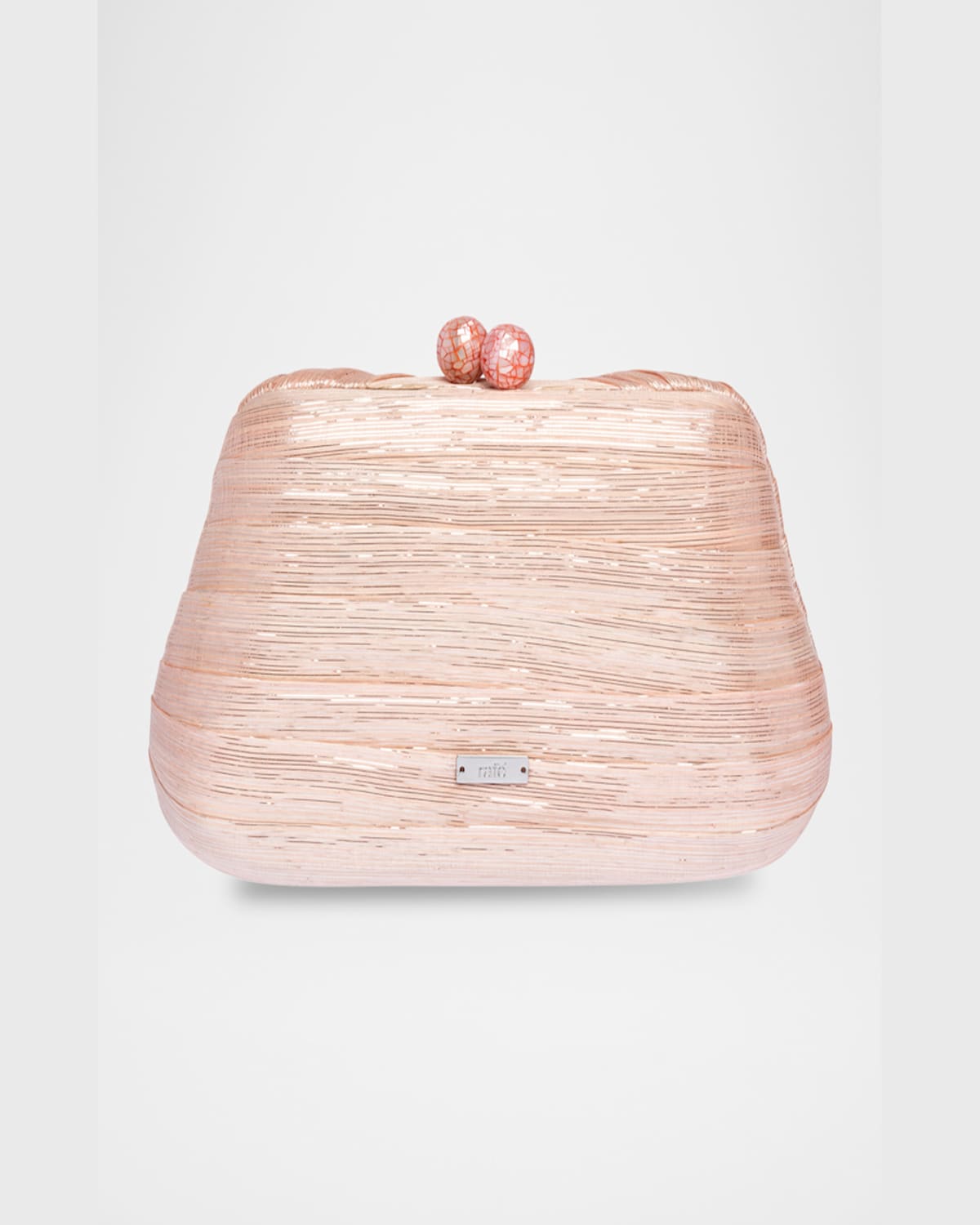 Rafe Rosie Tassel Twisted Clutch Bag In Peach