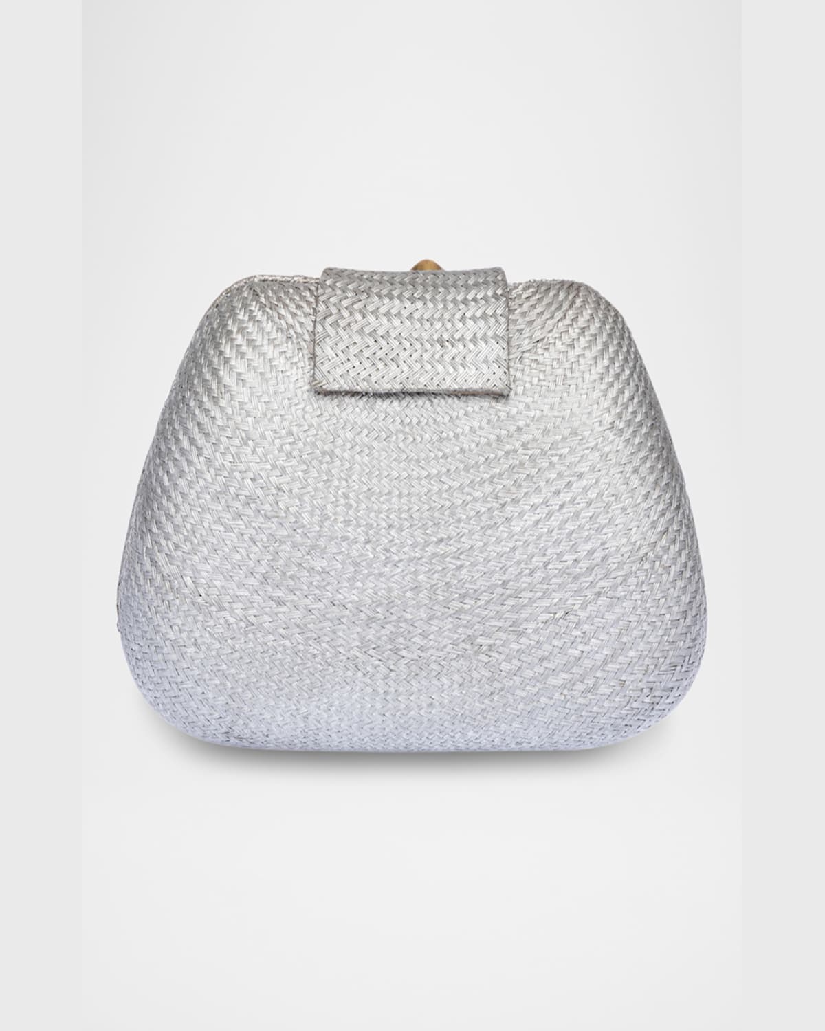 Rafe Tamu Stone Tassel Woven Clutch Bag In Silver