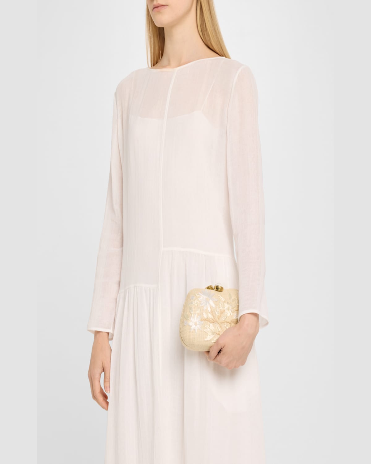 Rafe Tamu Flower Raffia Clutch Bag