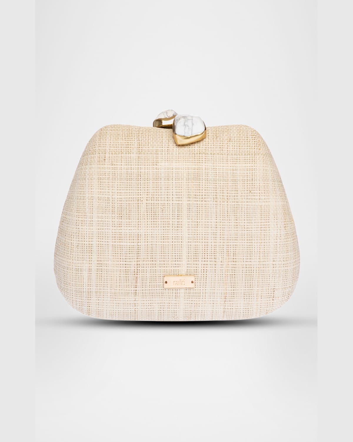 Rafe Tamu Flower Raffia Clutch Bag