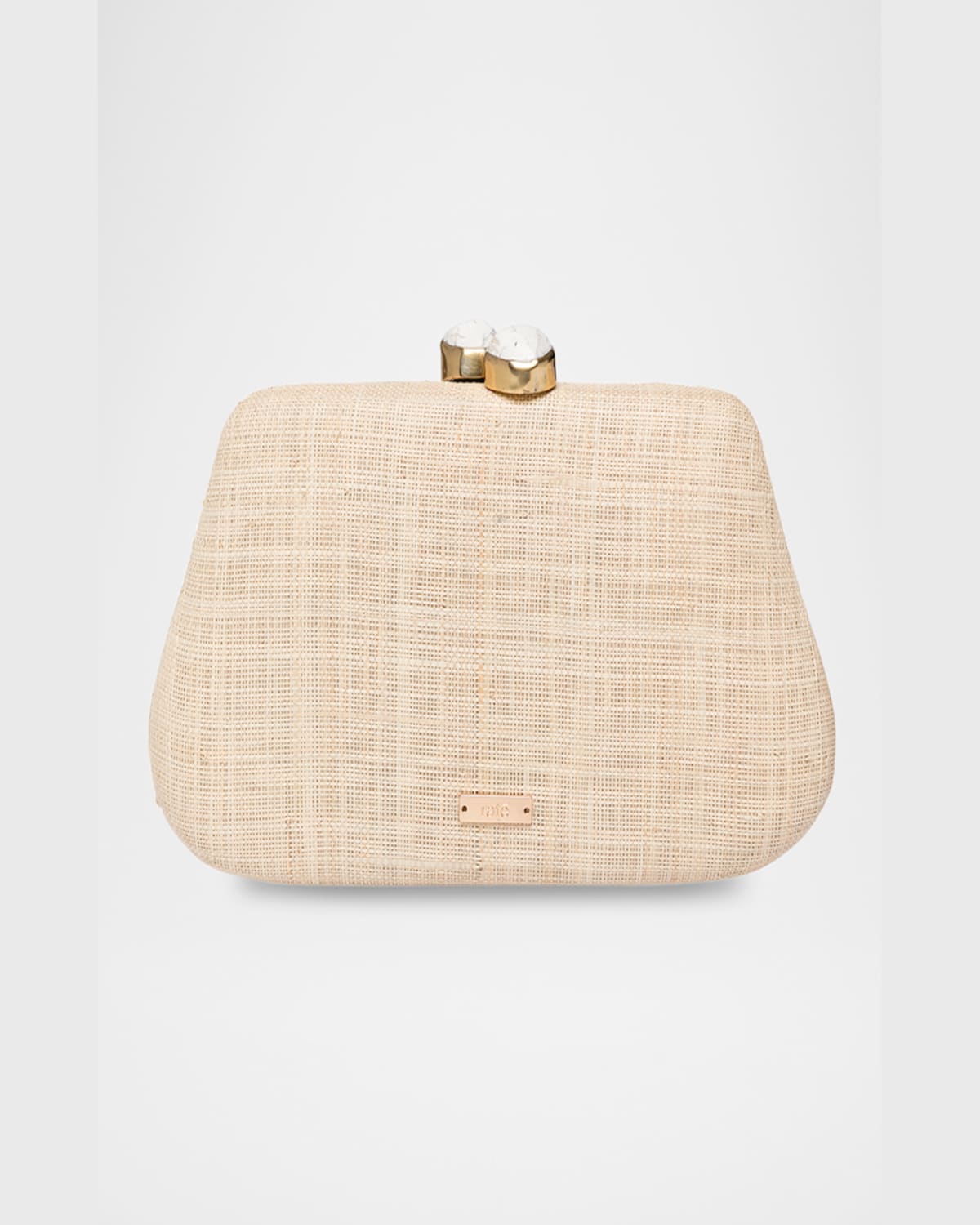 Rafe Rosie Flower Straw Clutch Bag In Natural
