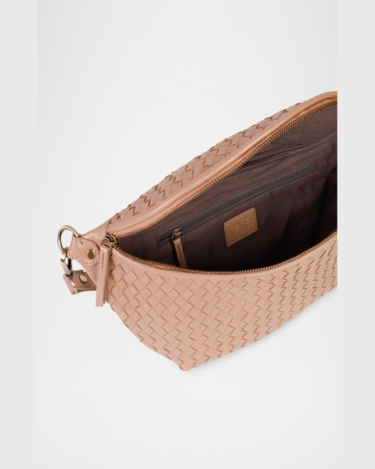 Rafe Alex Sling Woven Leather Shoulder Bag In Barley