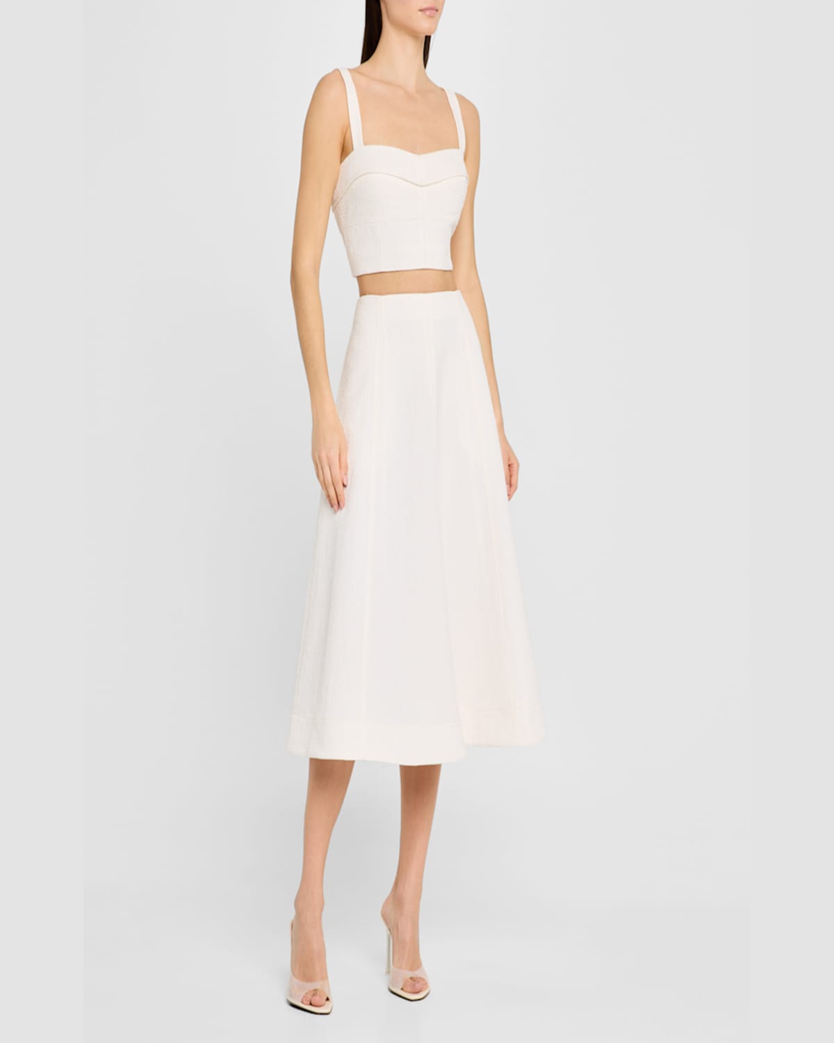 Veronica Beard Fellini Textured A-line Skirt In Dove