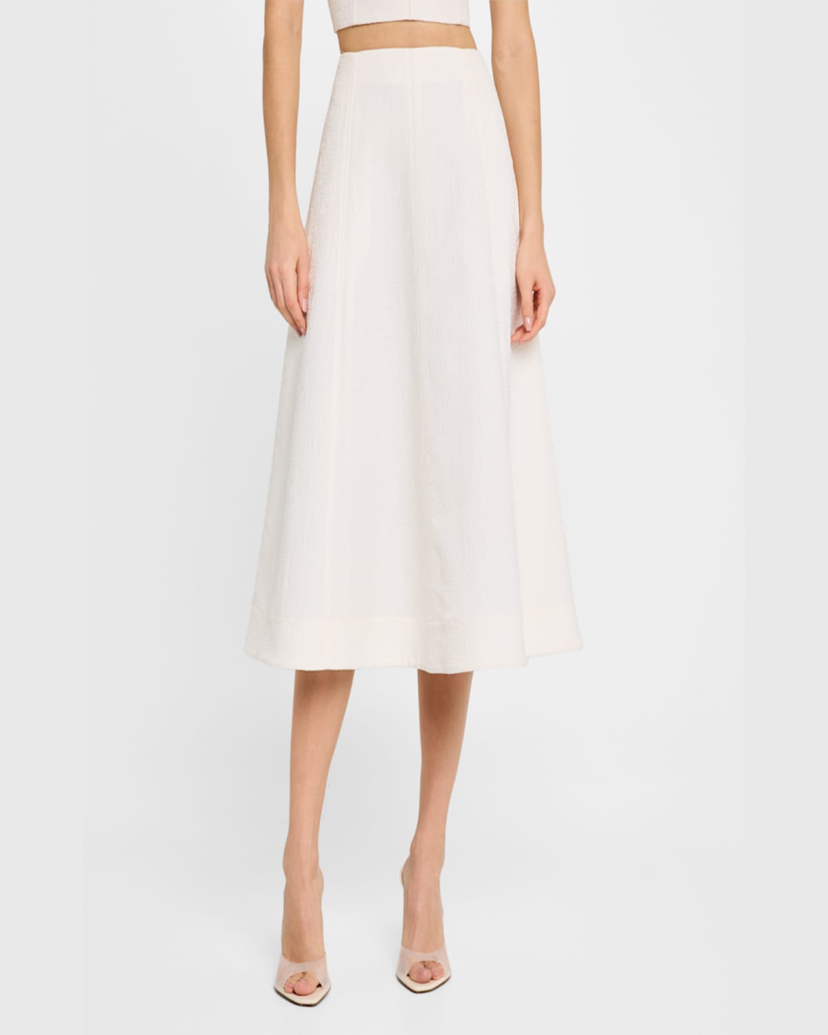 Veronica Beard Fellini Textured A-line Skirt In Dove