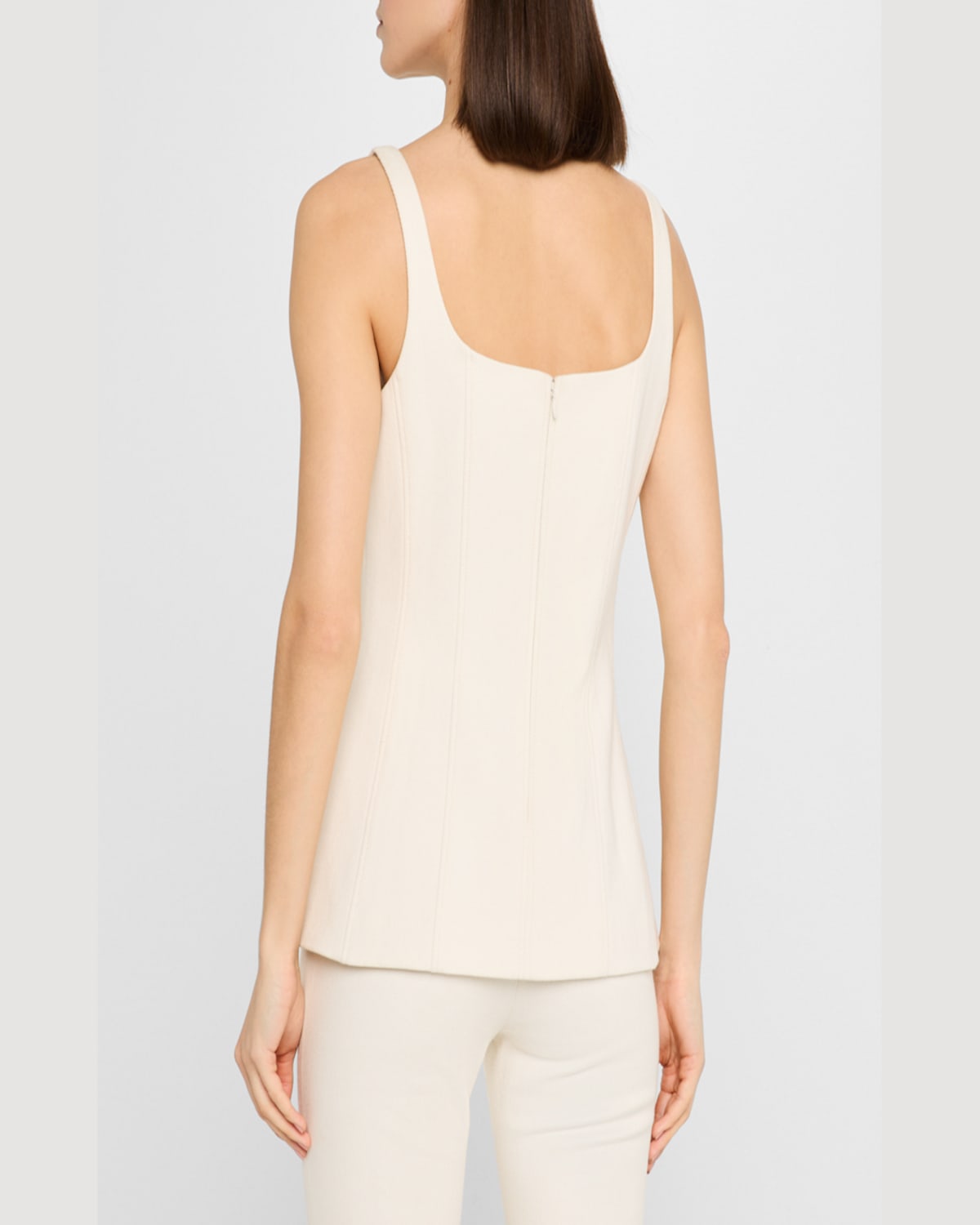 Veronica Beard Liana Stretch Cotton Tunic Top In Ecru