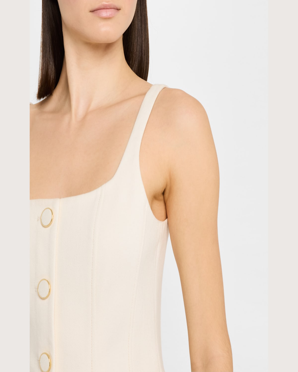 Veronica Beard Liana Stretch Cotton Tunic Top In Ecru