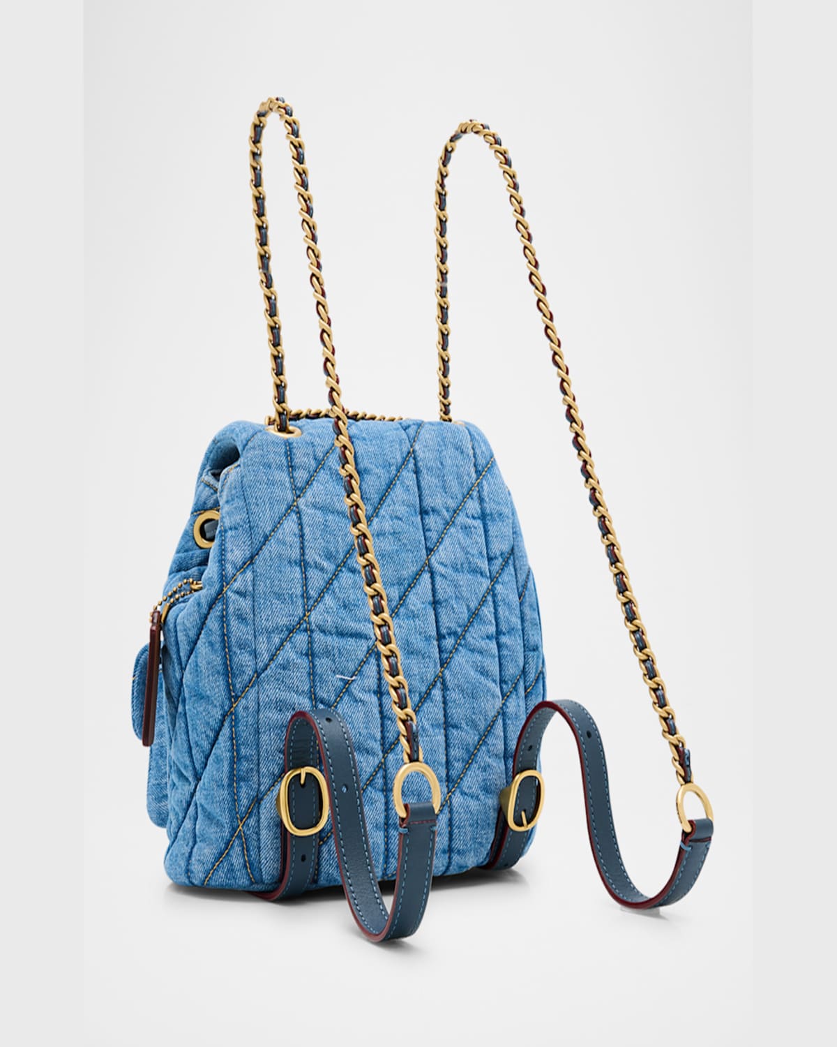 Coach Tabby Quilted Denim Backpack In Indigo