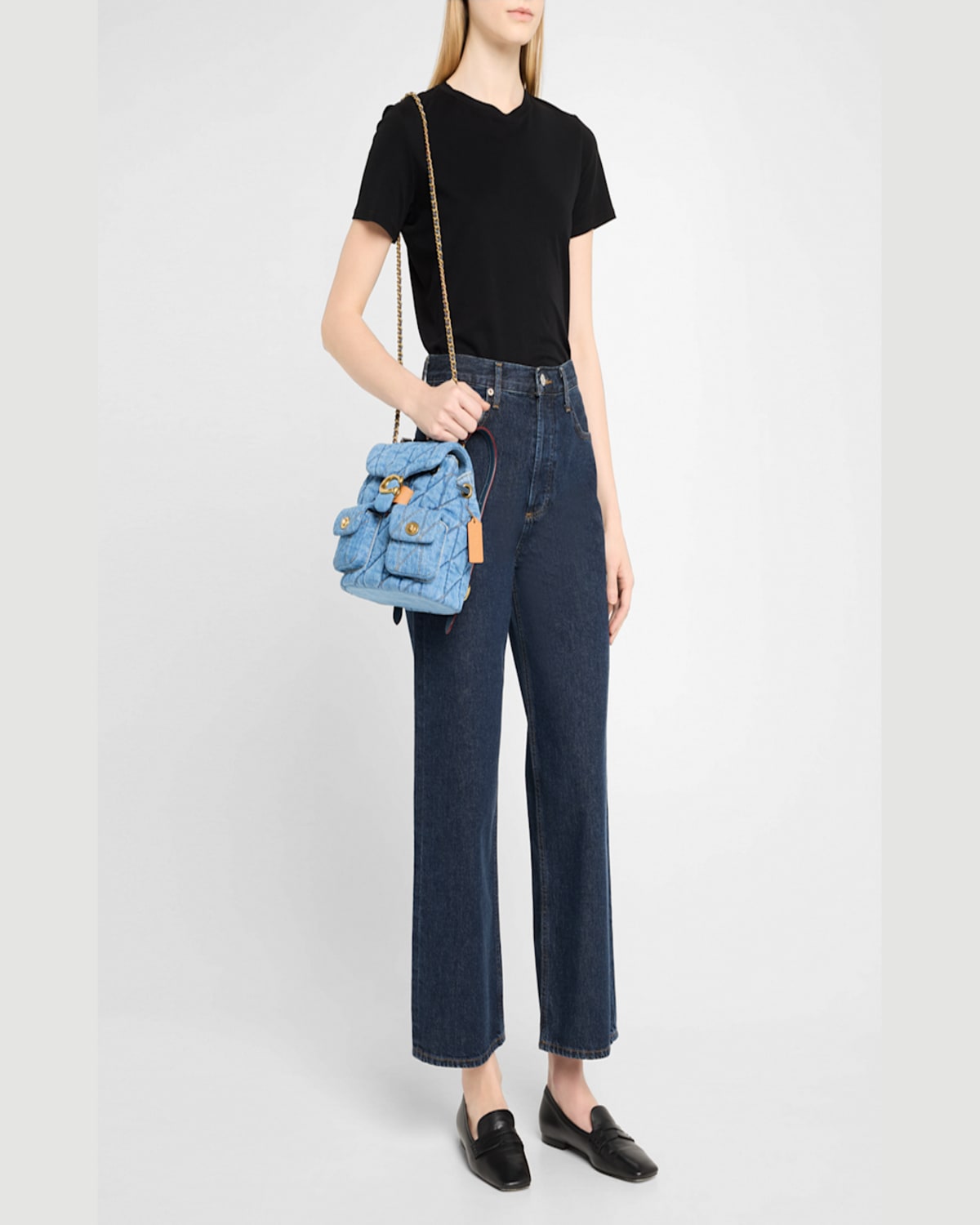 Coach Tabby Quilted Denim Backpack In Indigo