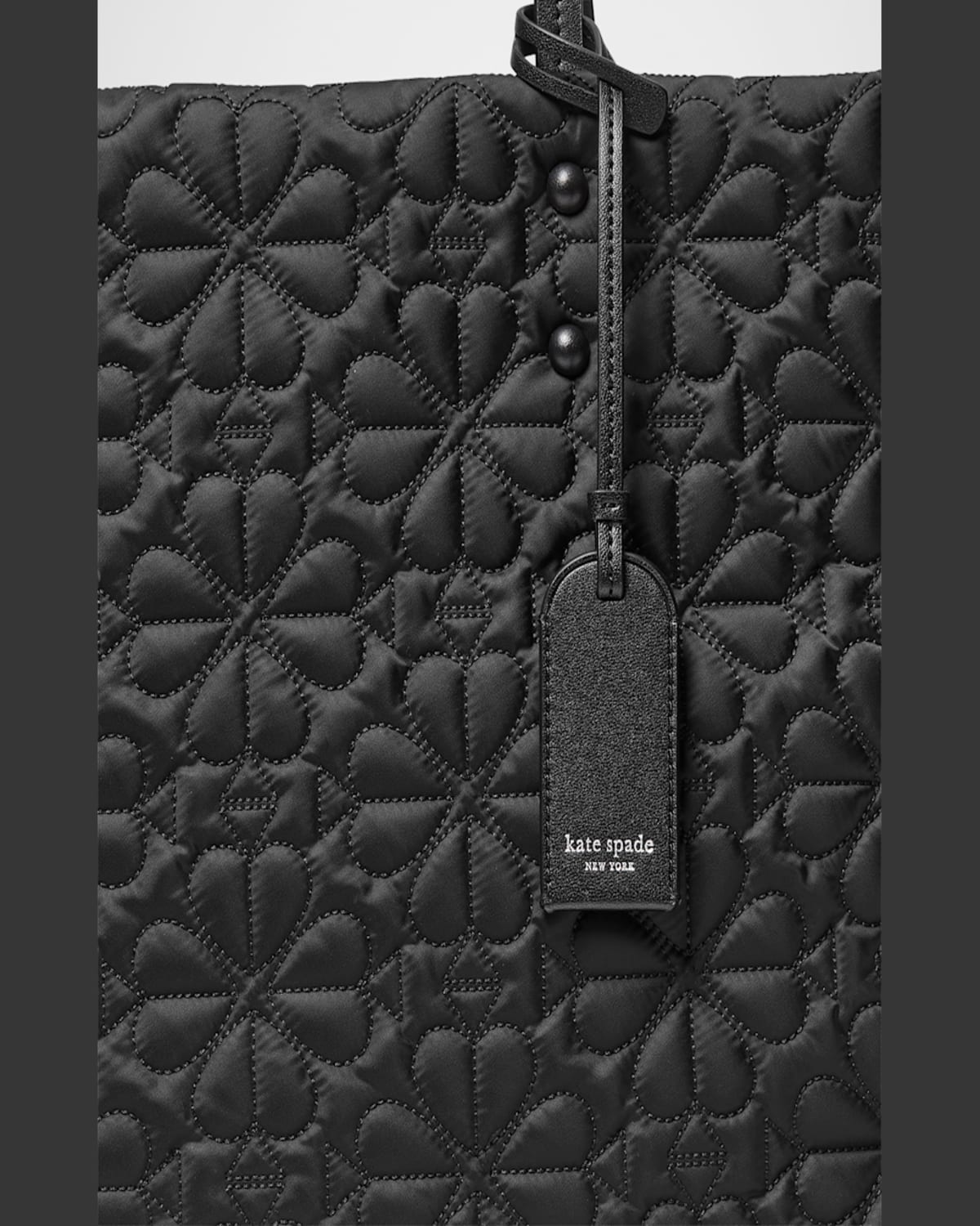 Shop Kate Spade Tilly Large Quilted Fabric Tote Bag In Black