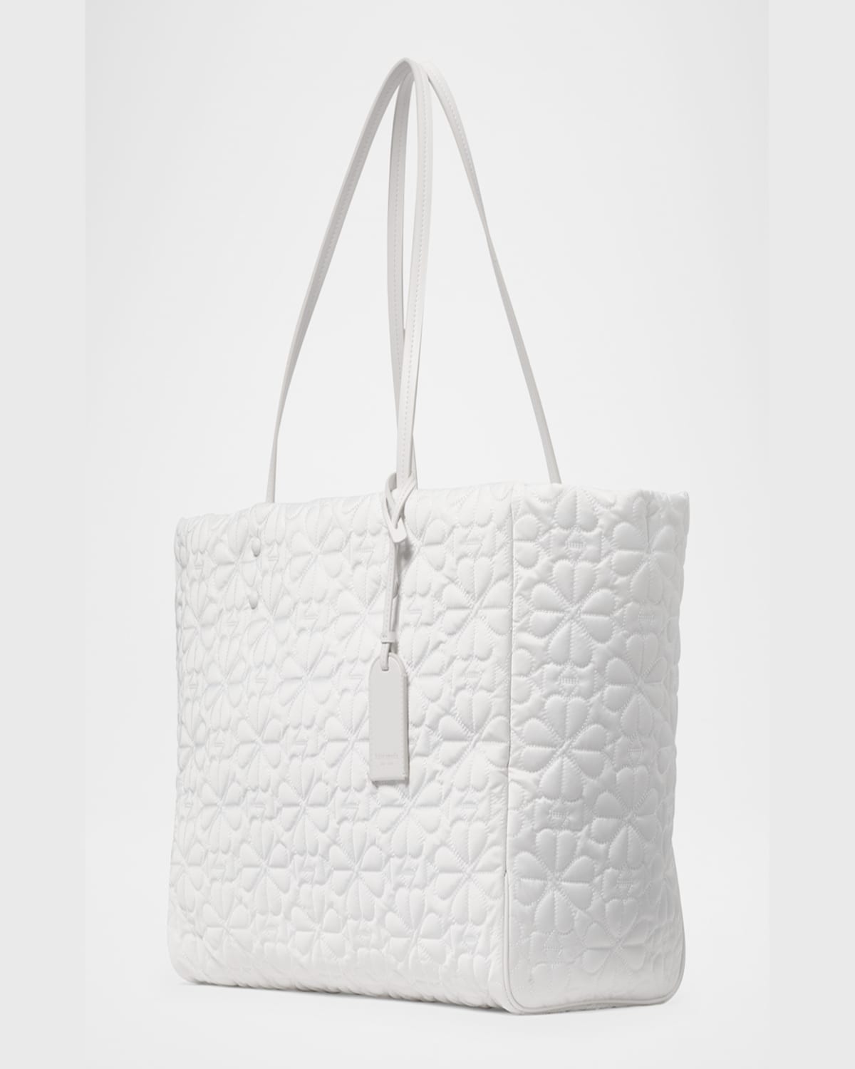 Kate Spade Tilly Large Quilted Fabric Tote Bag In White Dove