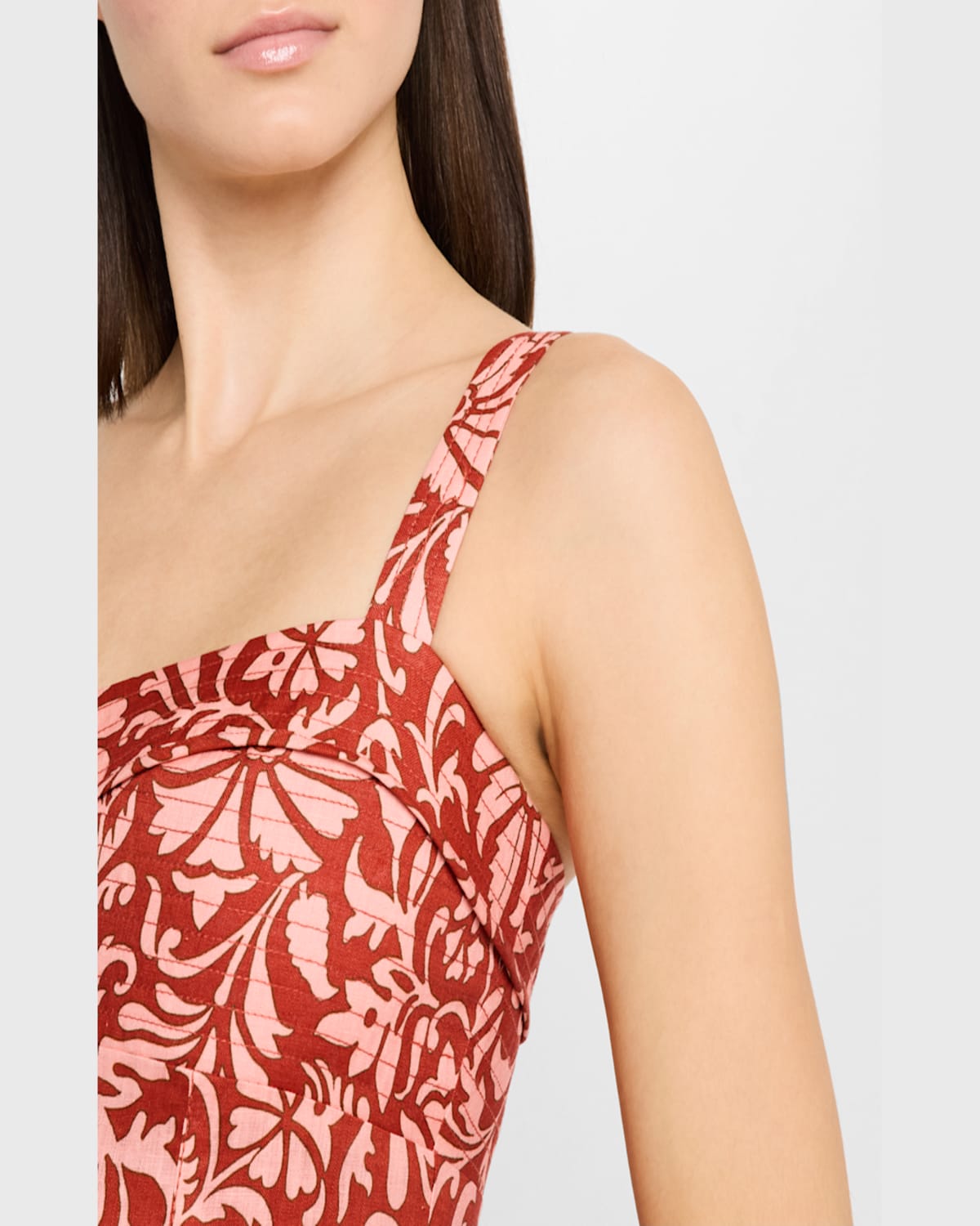 Veronica Beard Aila Printed A-line Midi Dress In Dark Persimmon Multi