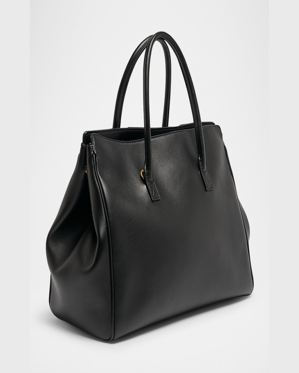 Balenciaga Women Black Leather Mini Carry All Hampton Shopping Bag In 1000 Black