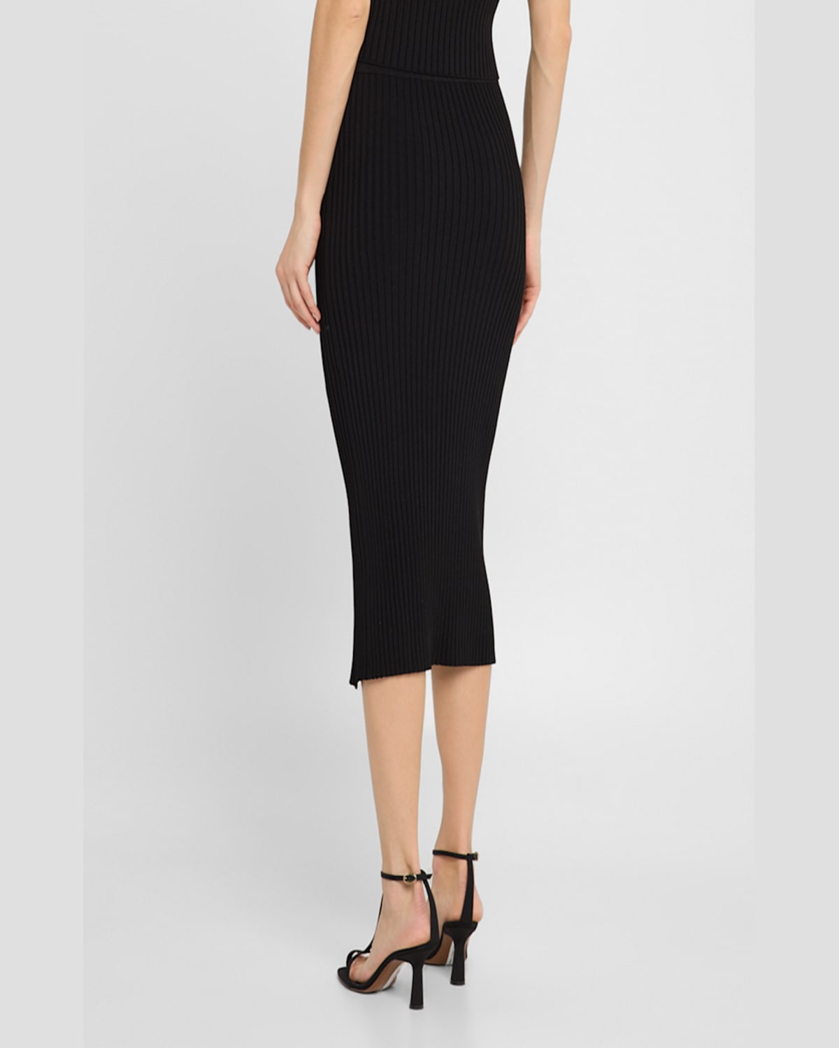 Shop Veronica Beard Tanner Buttoned Rib Midi Skirt In Black