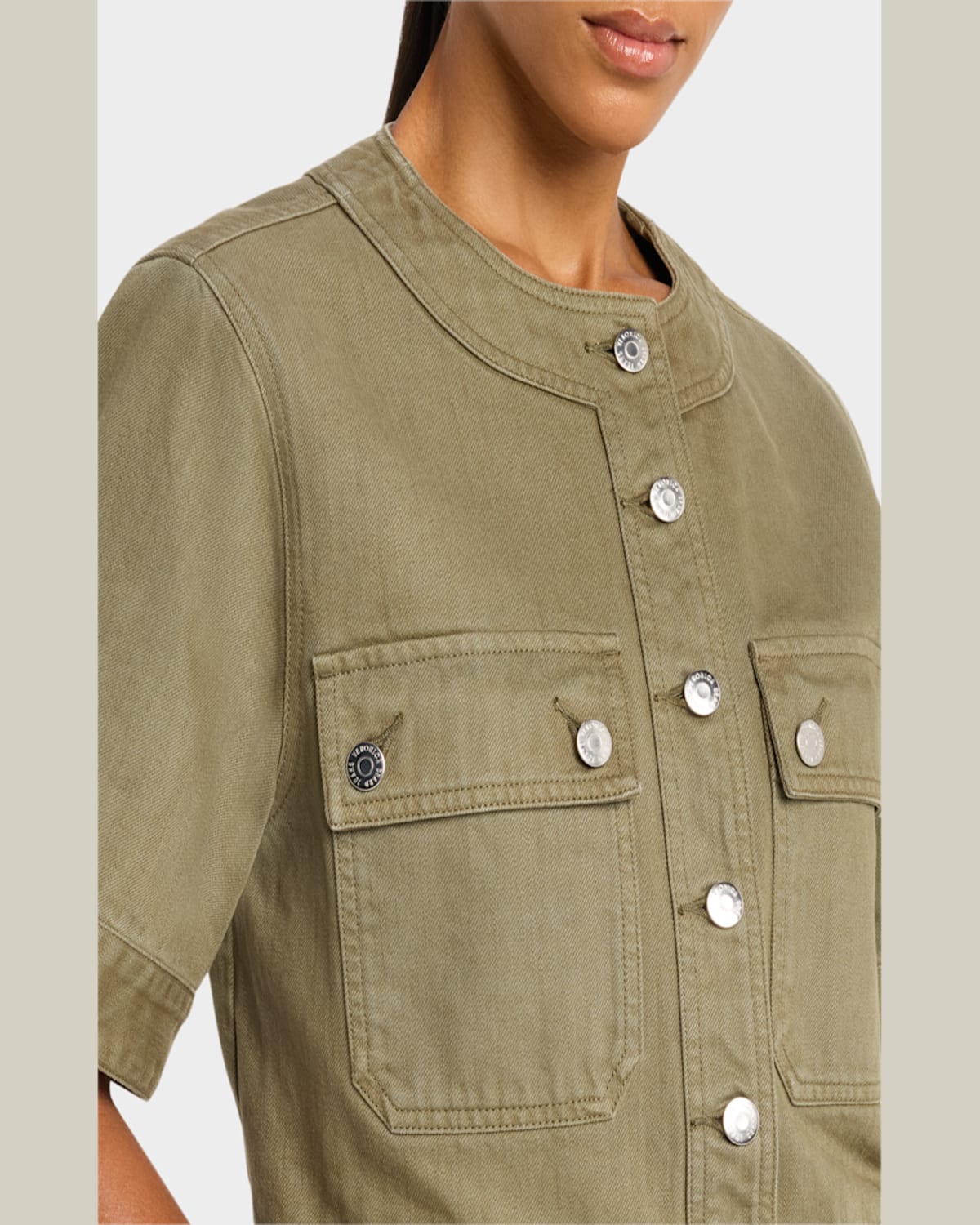 VERONICA BEARD ELIAS SHORT-SLEEVE DENIM JACKET 