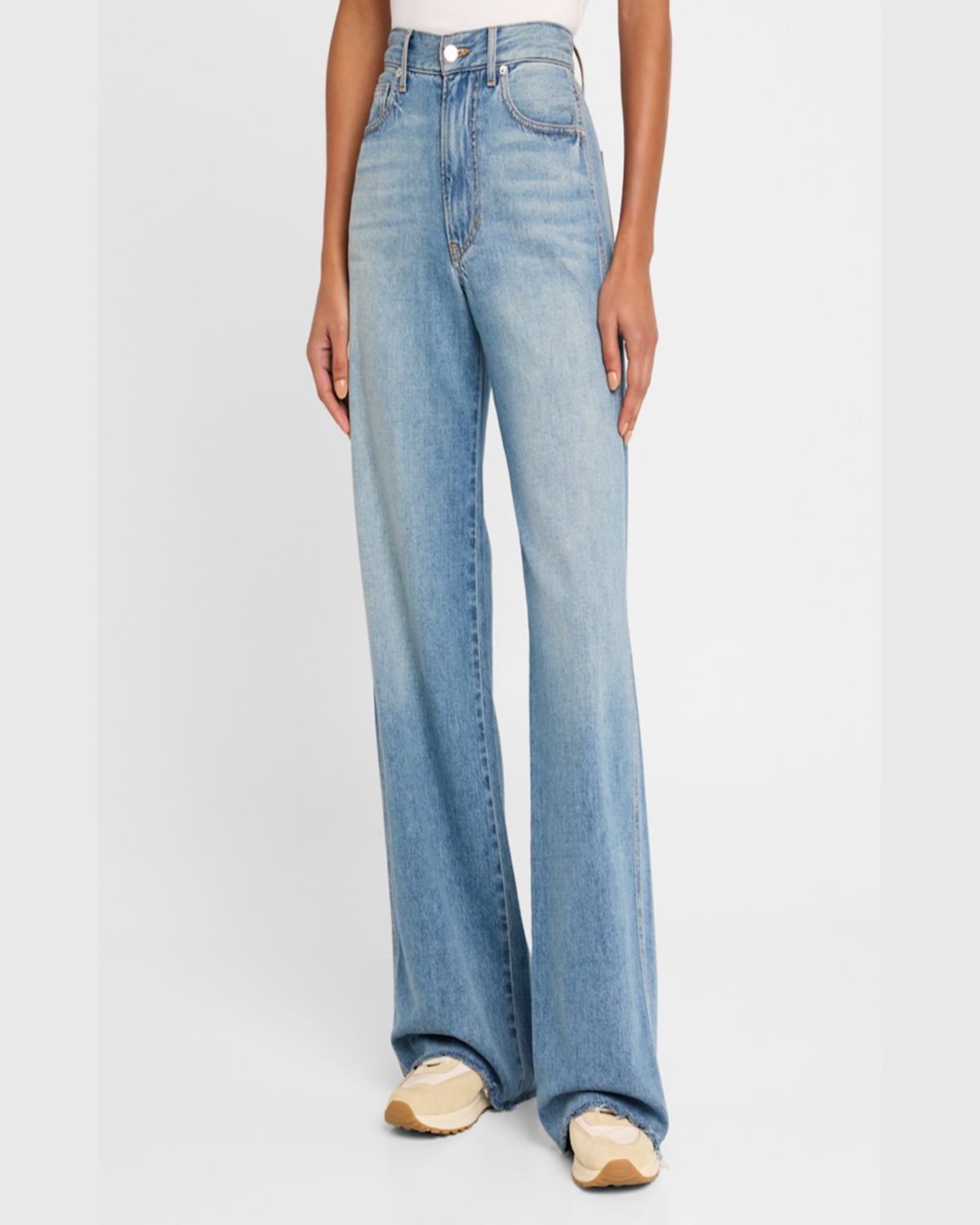 Veronica Beard Kasey High Rise Wide Leg Jeans In Dusted Glare In Dusted Glare