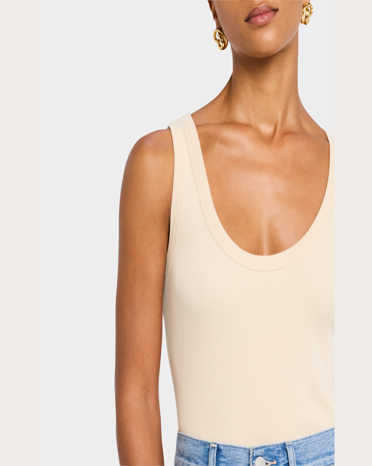 Veronica Beard Birke Scoop-neck Tank Top In Limestone