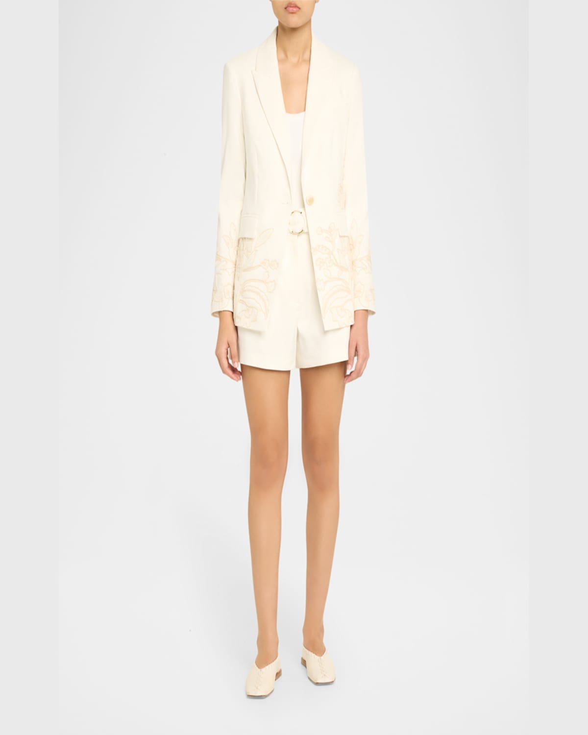 Shop Veronica Beard Long And Lean Dickey Jacket In Off White