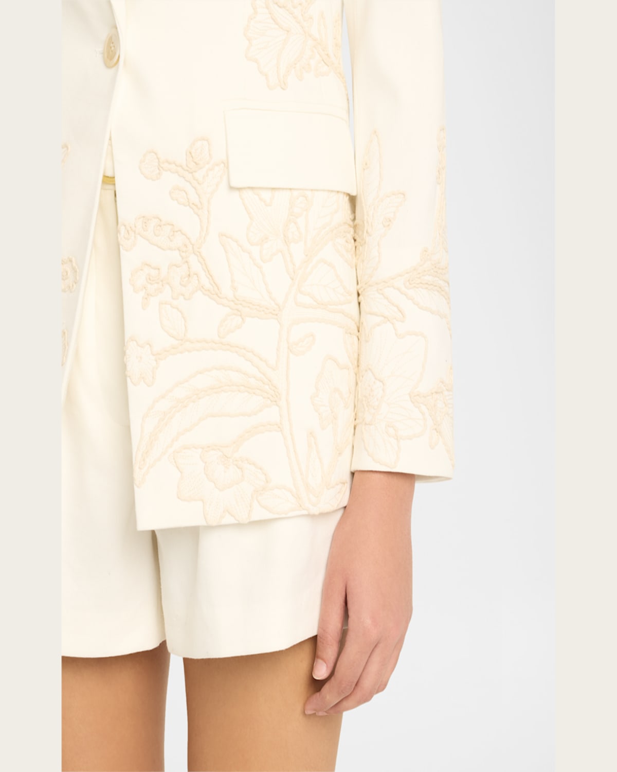 Shop Veronica Beard Long And Lean Dickey Jacket In Off White