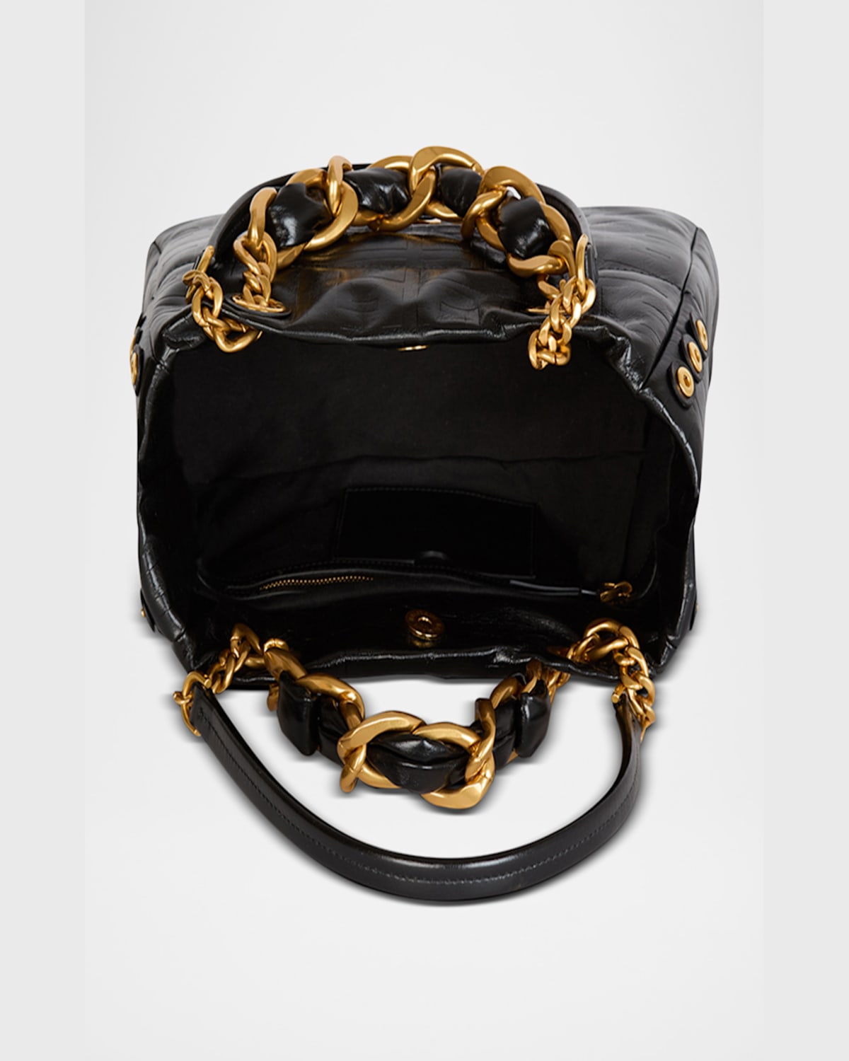 Balmain 1945 Soft Pb-monogrammed Crinkled Leather Tote Bag In 0pa Noir