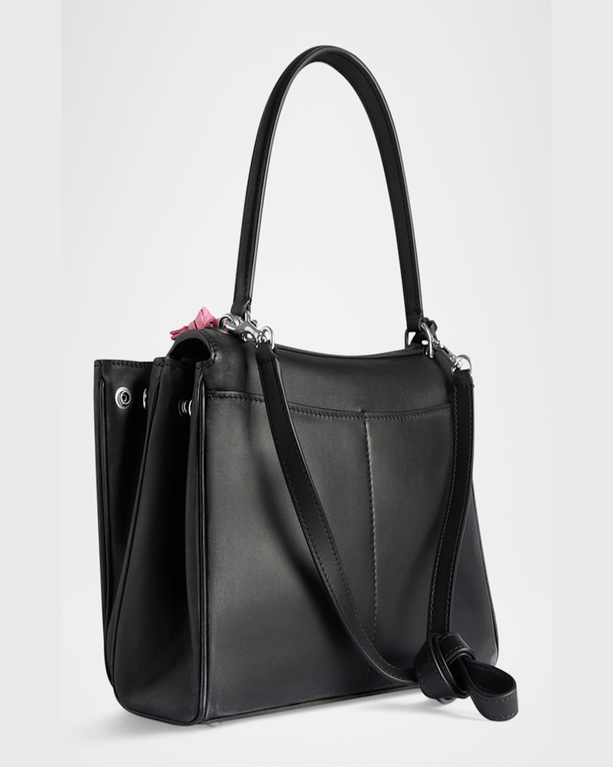 Balenciaga Rodeo Small Fold-over Leather Shoulder Bag With Charms In 1000 Black