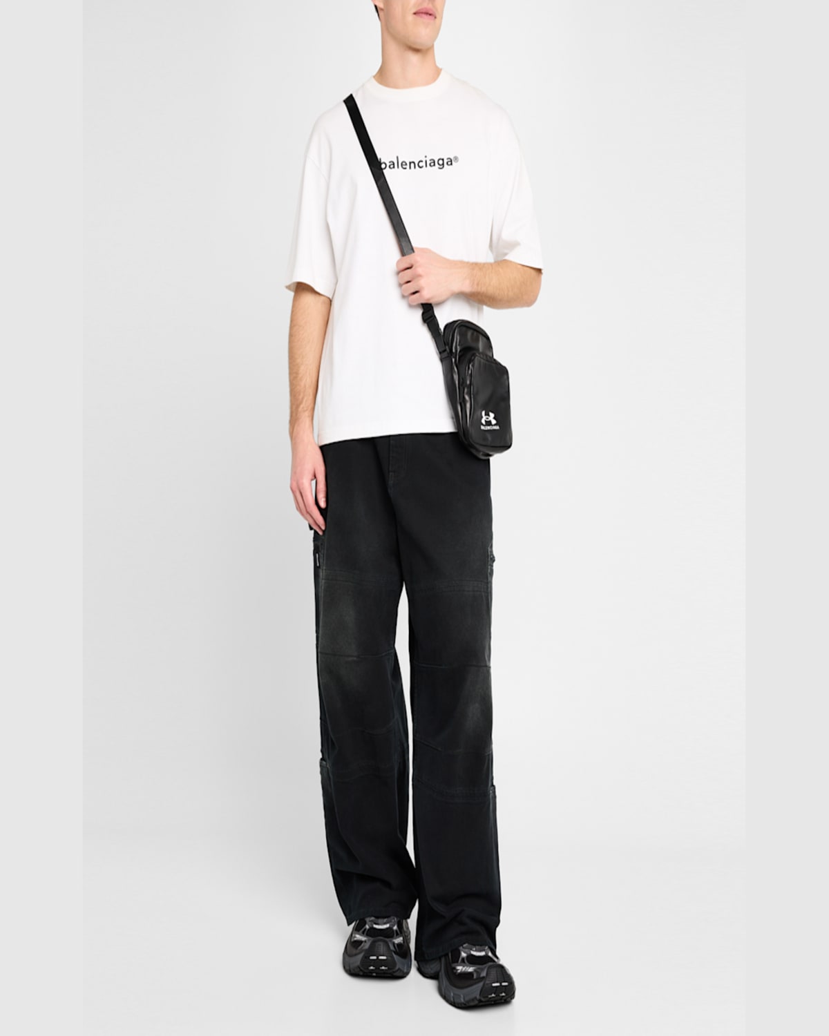 Balenciaga Man Black Crossbody Bags In 1000 Black