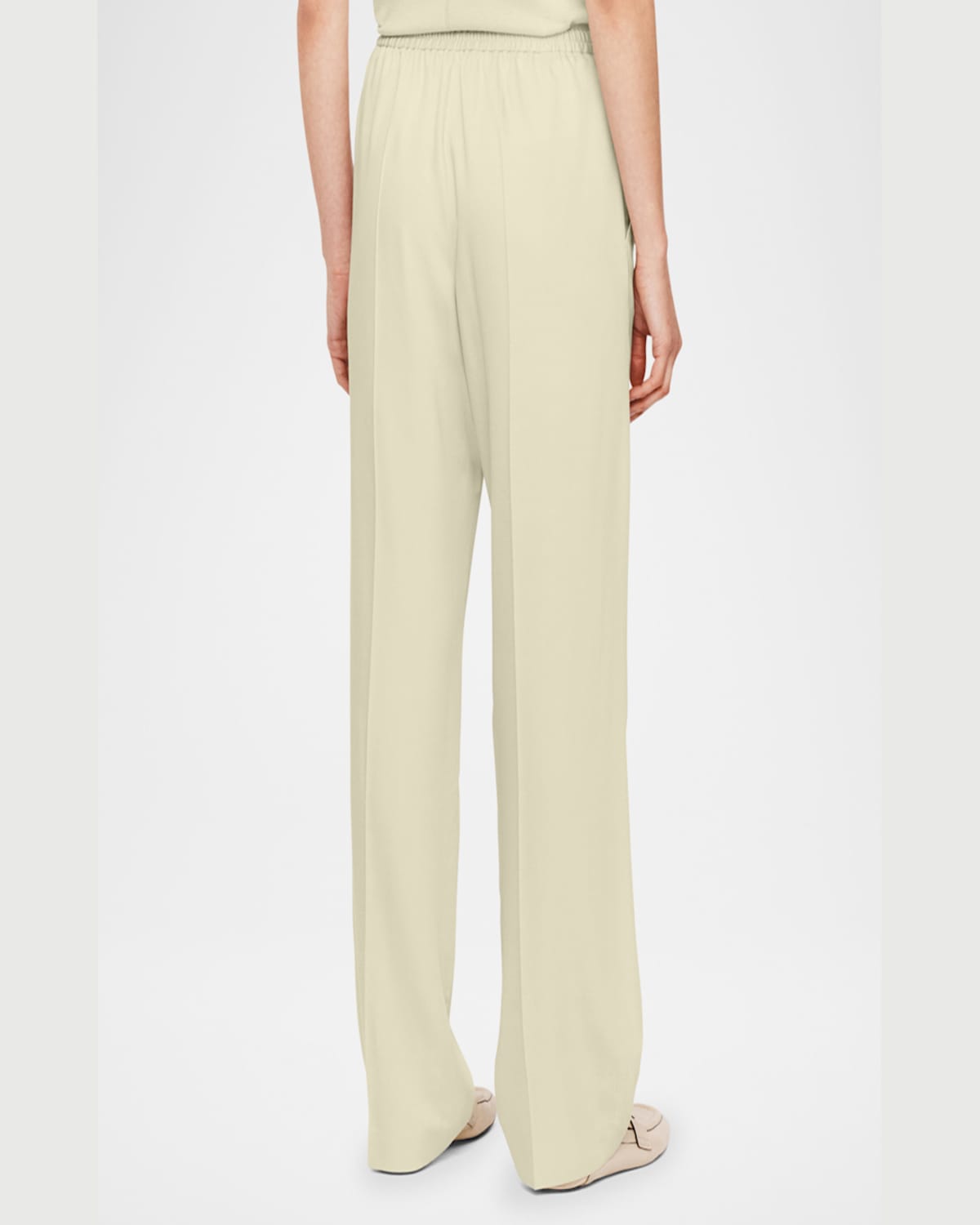 Joseph Tahiti Straight-leg Soft Viscose Trousers In Quail