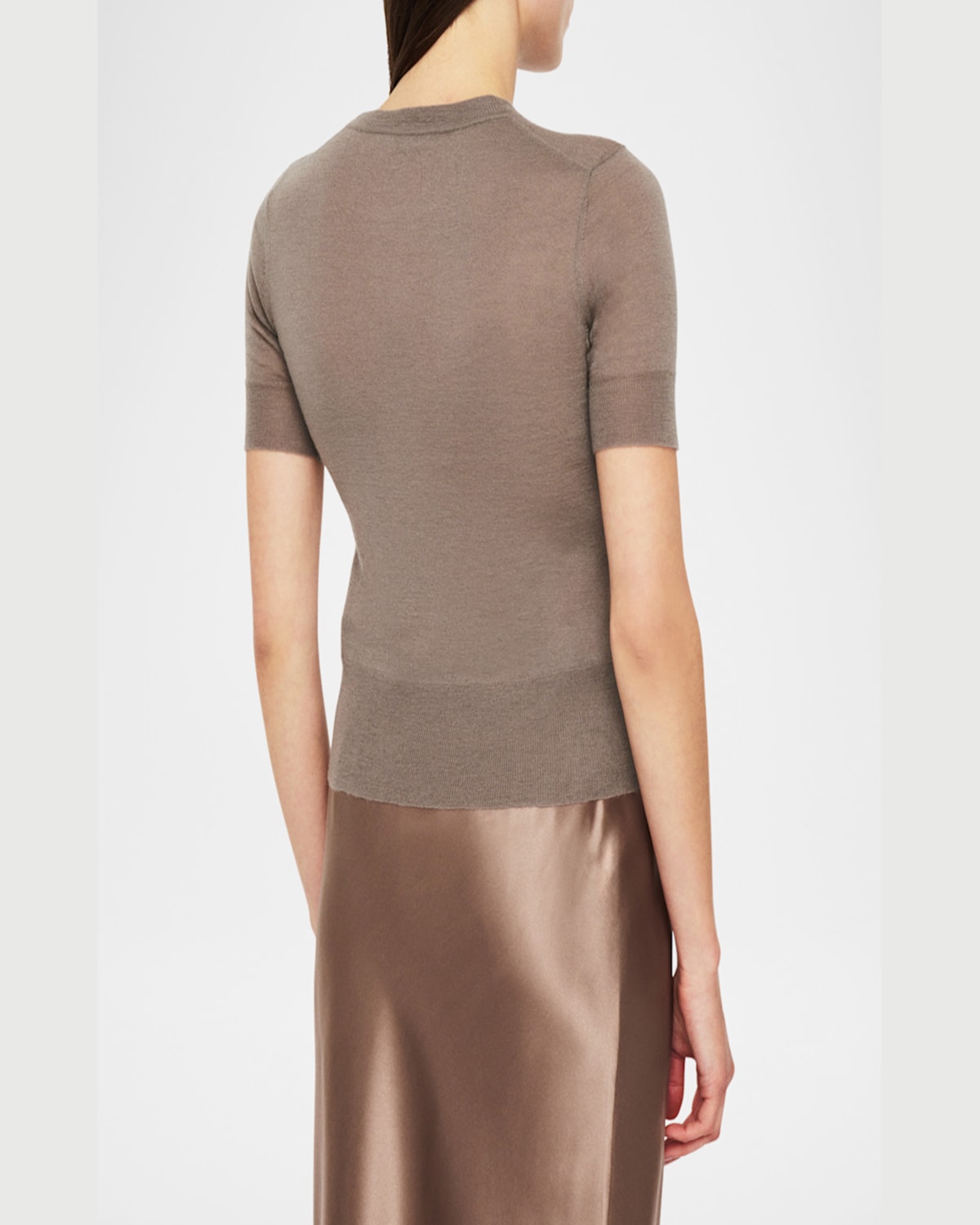 Joseph Womens Escargot Cashair Short-sleeved Cashmere Top In Escargot