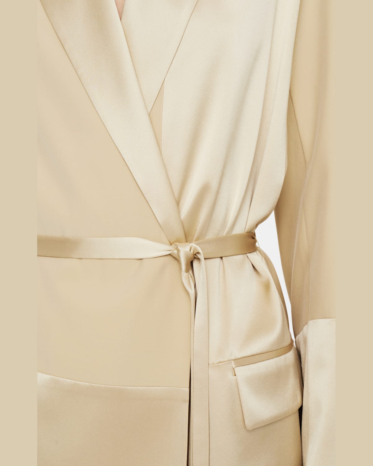 Joseph Amelia Paneled Silk Satin Jacket In Quail