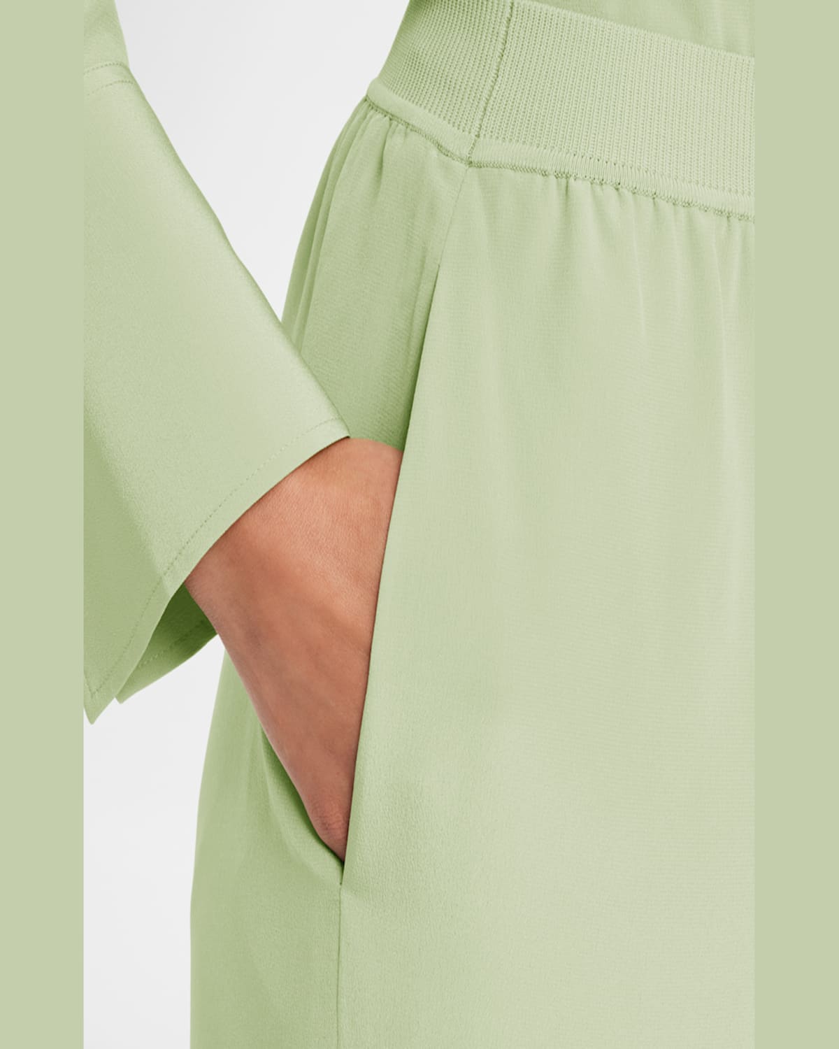 Joseph Hulin Wide-leg Silk Crepe De Soie Trousers In Matcha