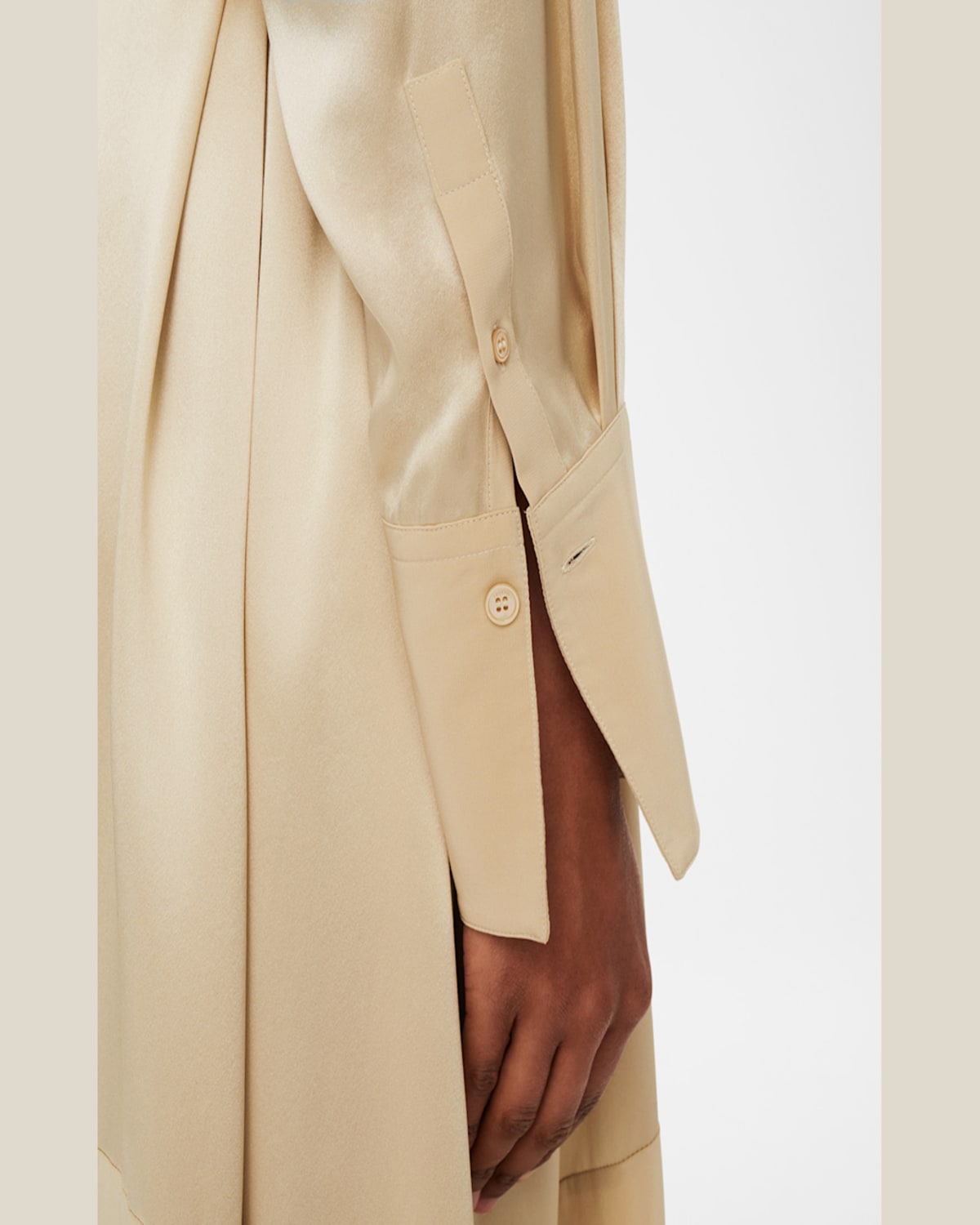 Joseph Cyprien Paneled Handkerchief Midi Shirtdress In Quail
