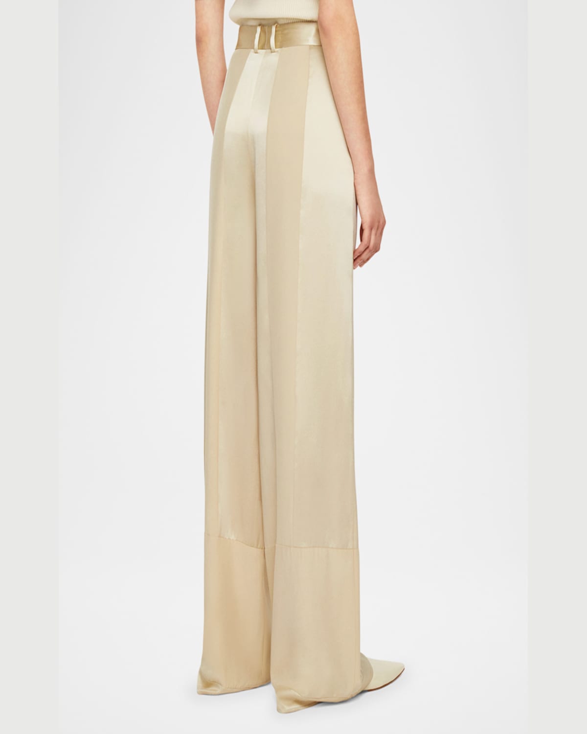 Joseph Corto Wide-leg Paneled Silk Pants In Quail