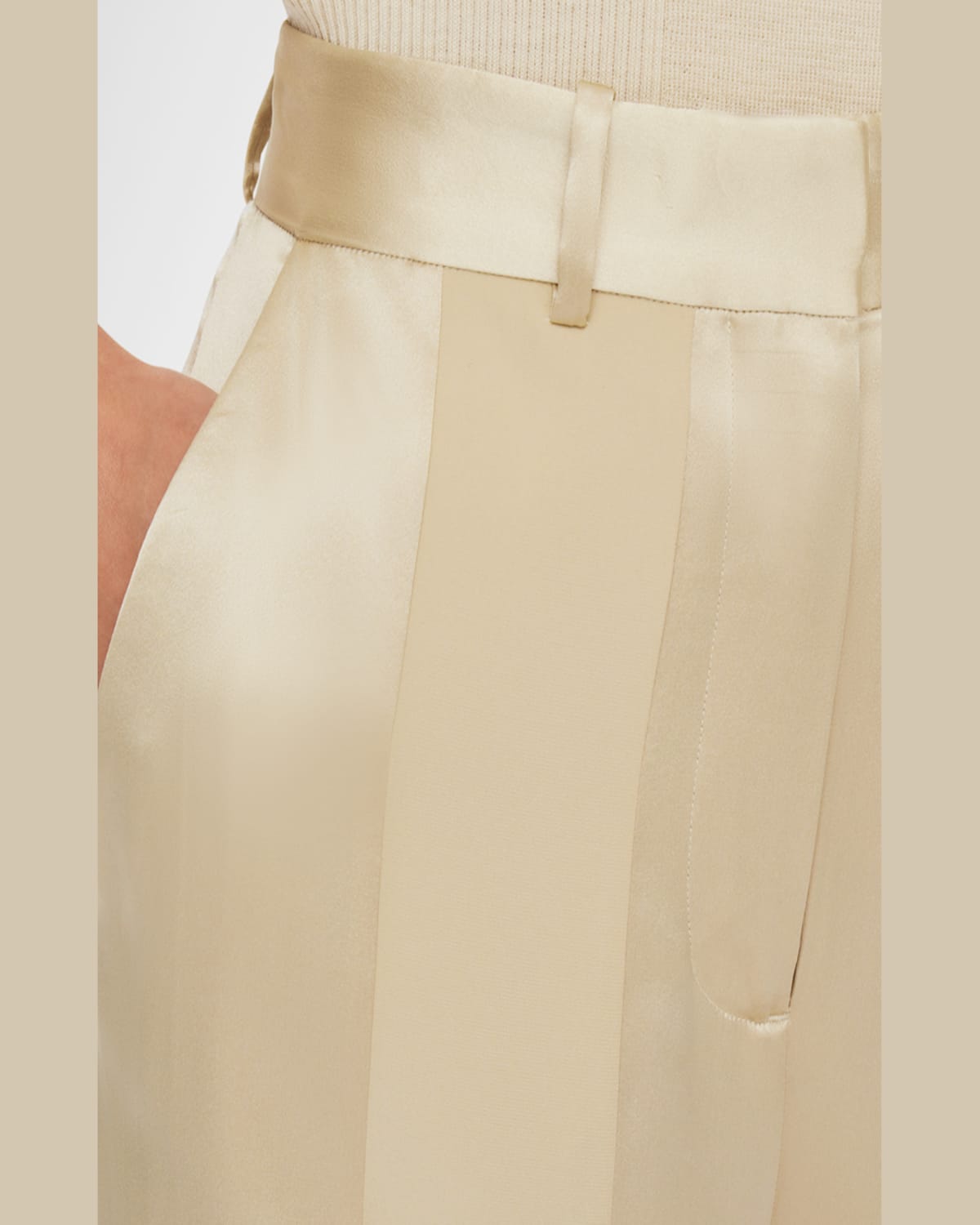 Joseph Corto Wide-leg Paneled Silk Pants In Quail