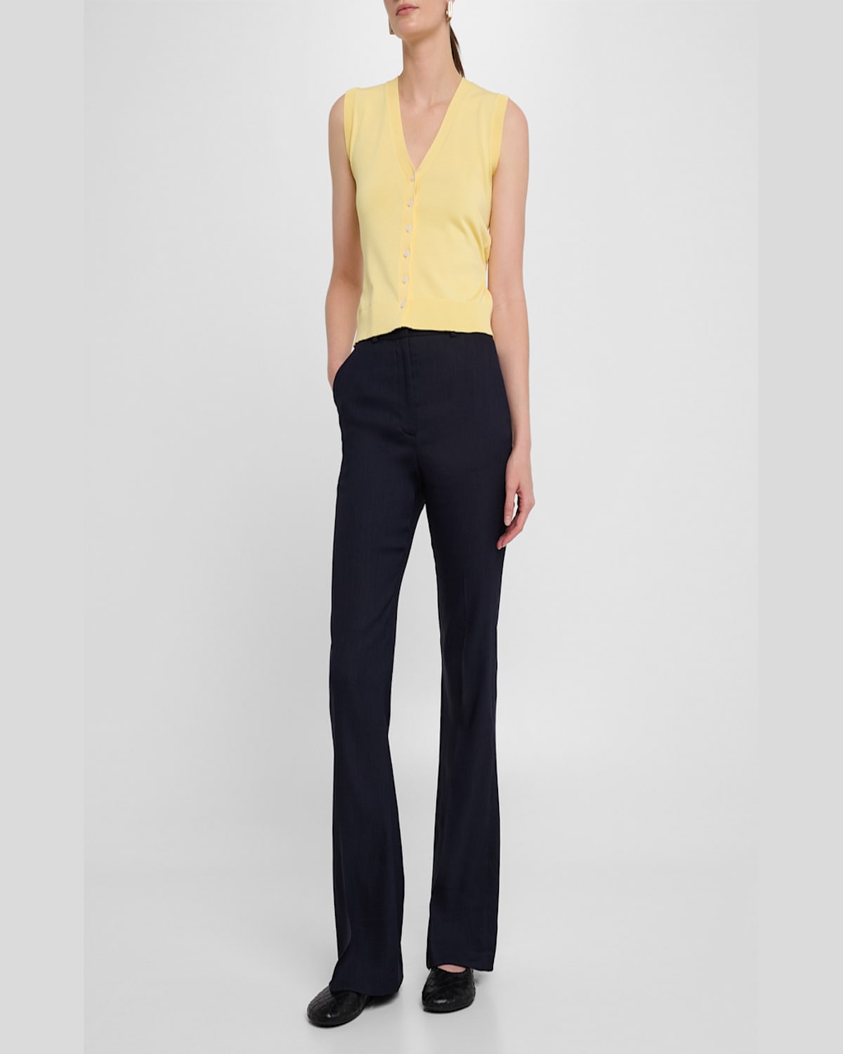 Joseph Tafira Straight-leg Stretch Linen Pants In Navy
