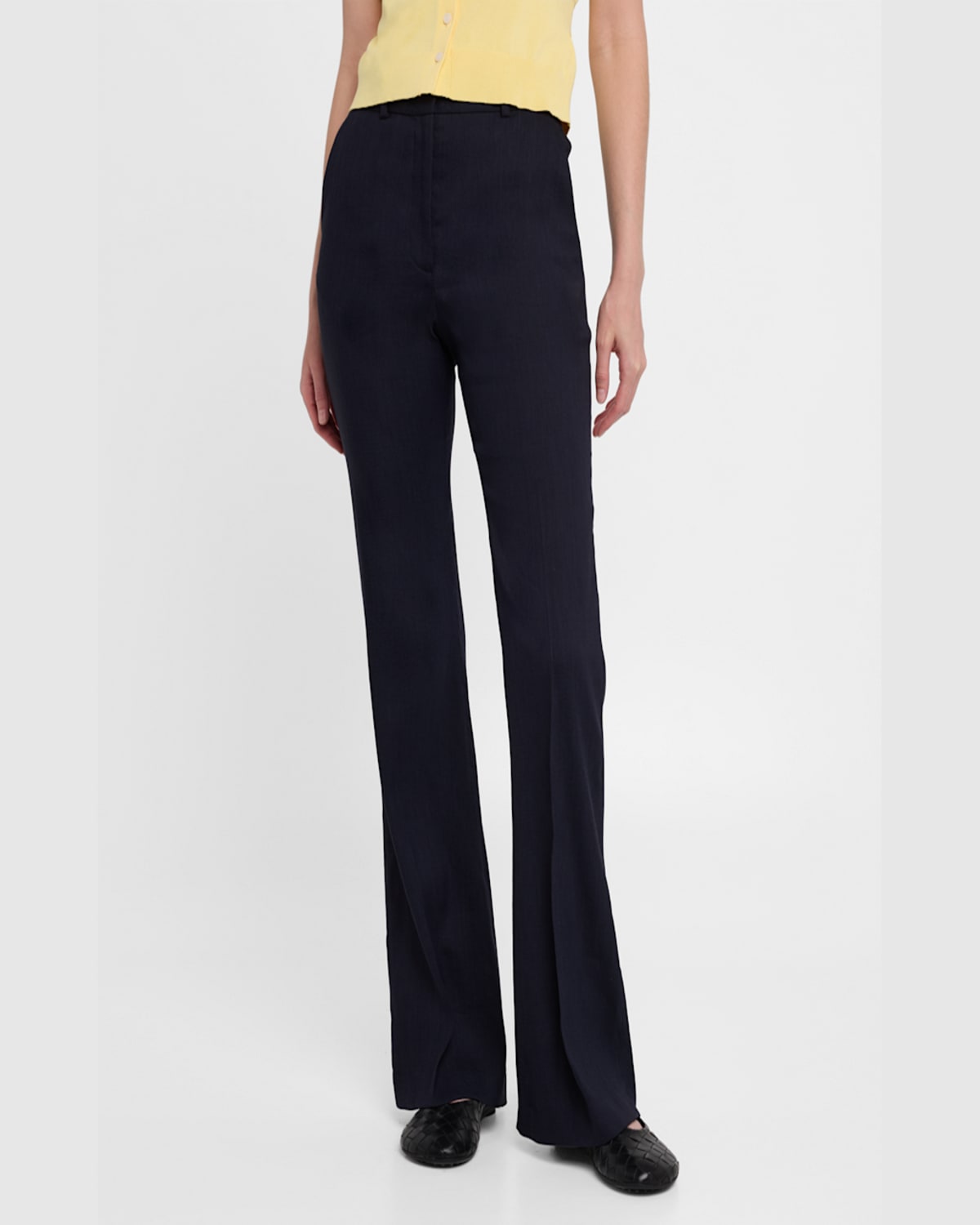 Joseph Tafira Straight-leg Stretch Linen Pants In Navy